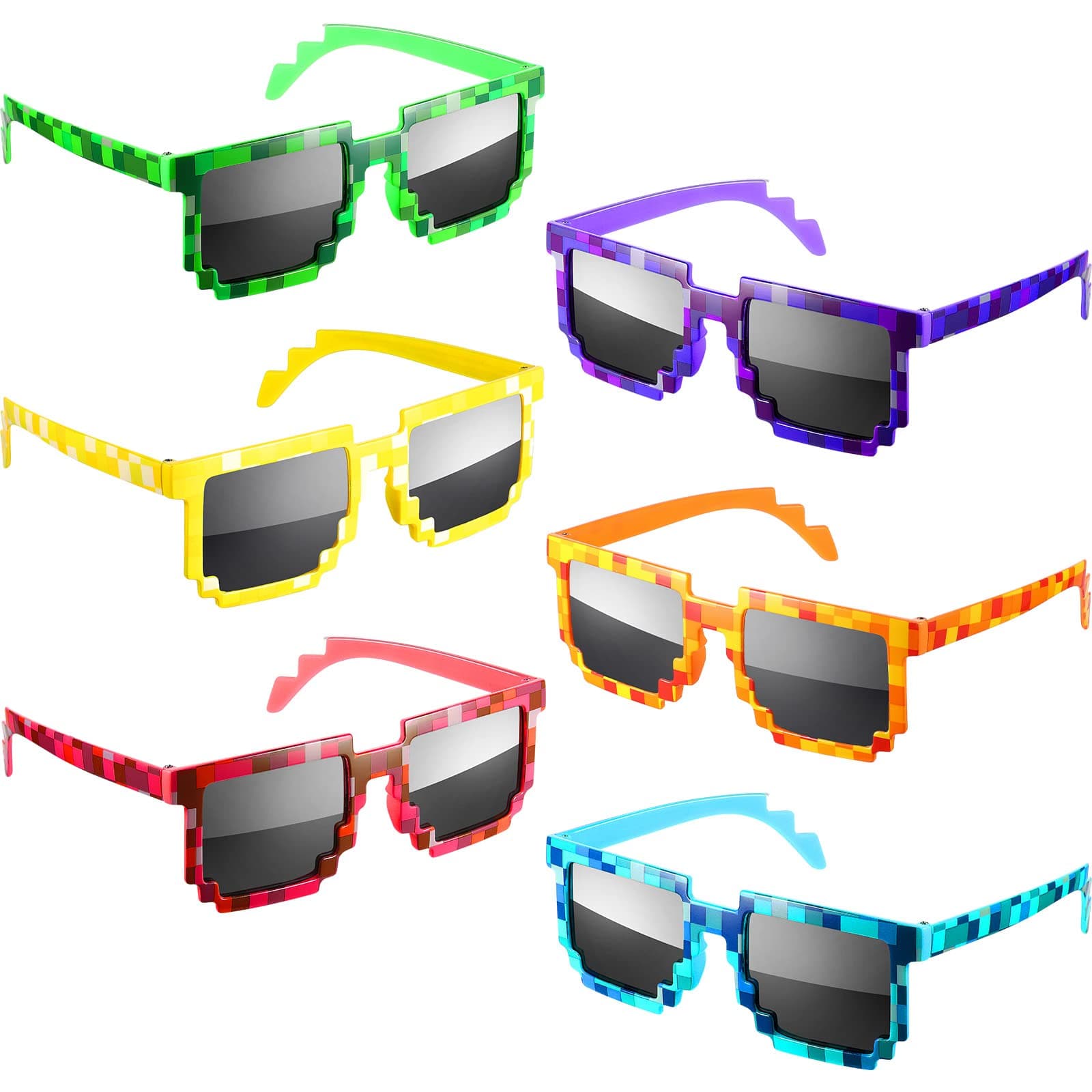 Pixel Sunglasses Miner Party Favors Pixel Glasses for Kids Adults Birthday Party Pixelated Game Party Supplies(24 Pair)