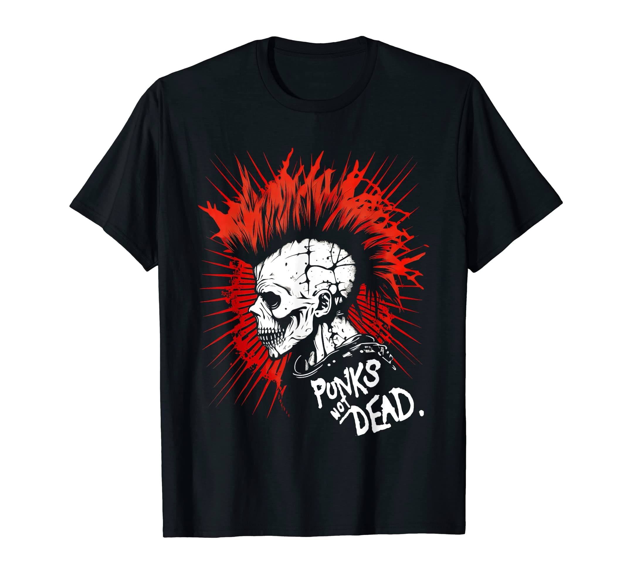 Vintage Punk Rock Skull - Punks Not Dead T-Shirt