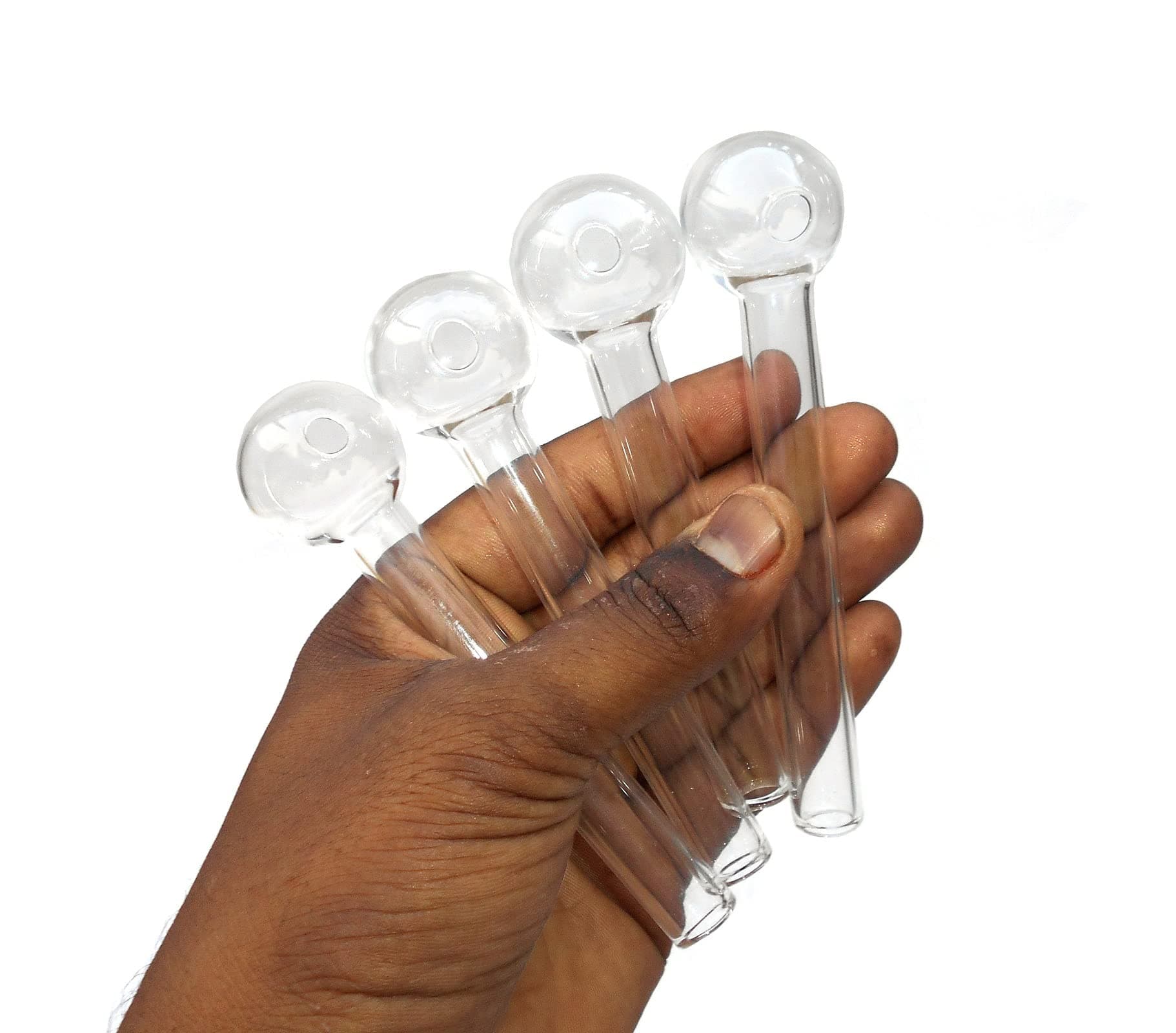 D.R.M. Creations 4インチ ガラスオイルバーナーパイプ クリア 透明 4個パック