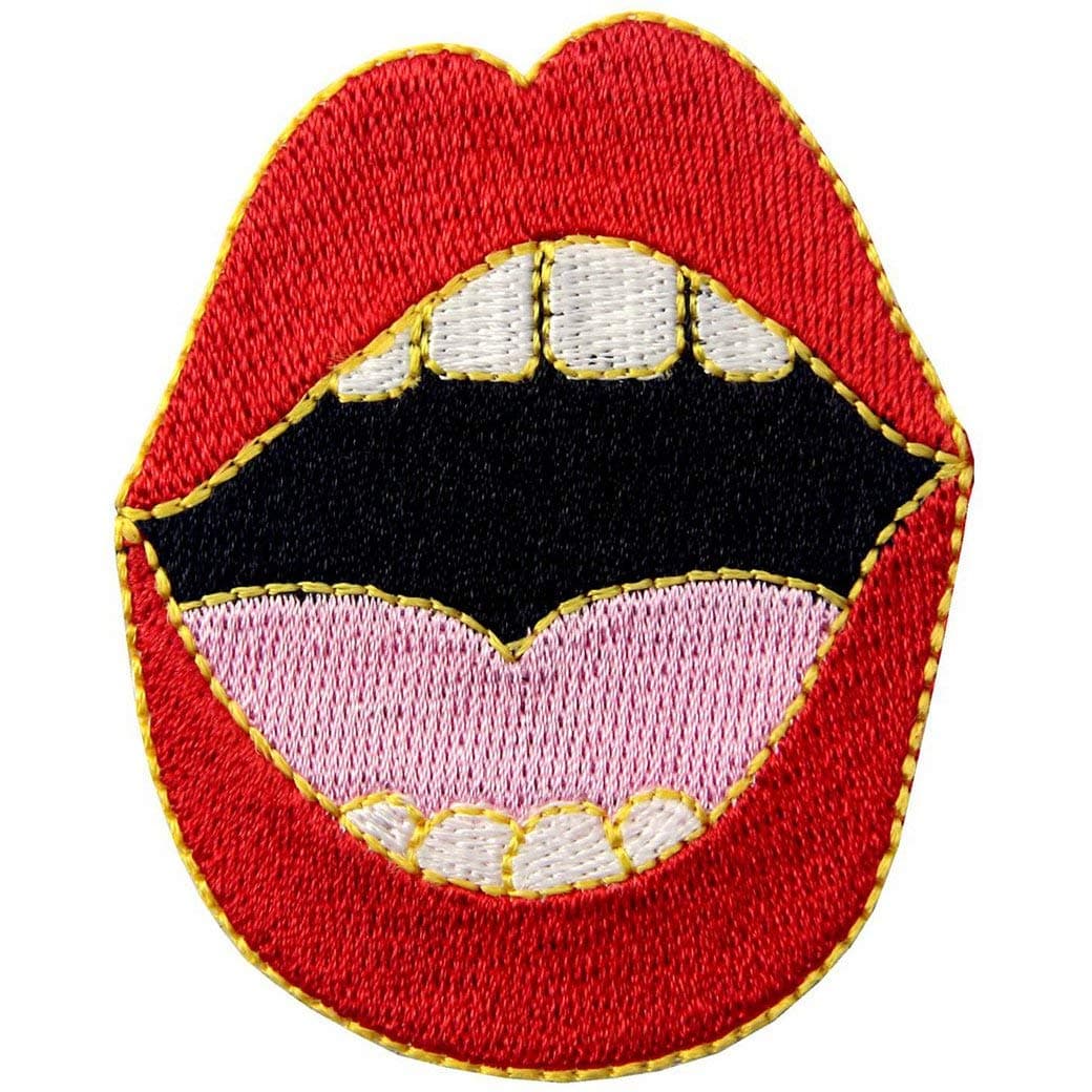Lady's Sexy Red Lips Embroidered Mouth Badge Iron On Sew On Patch