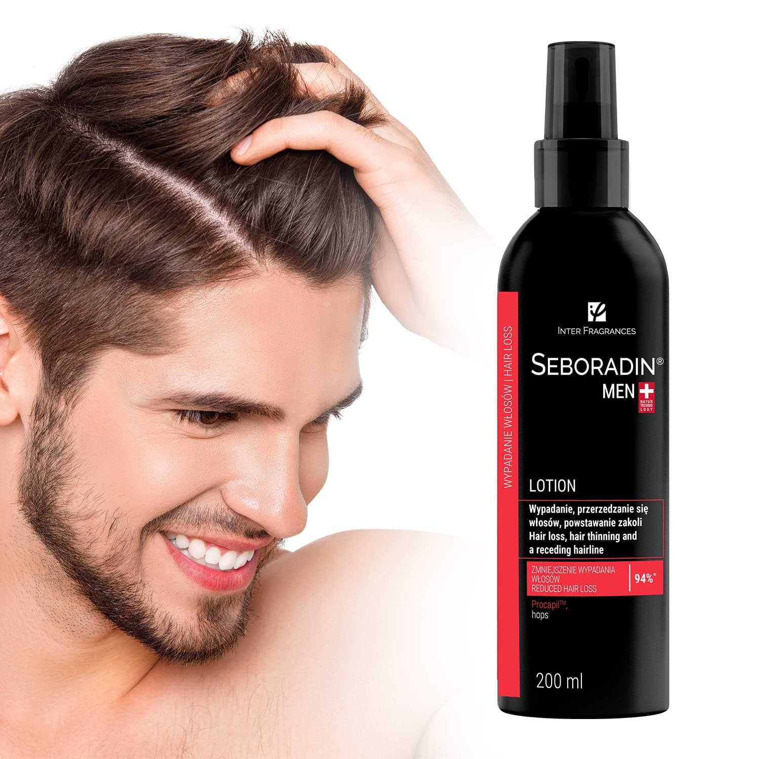 Seborazine Men Lotion, Hair Lotion, Thinning & Curly Hairline, 200 ml