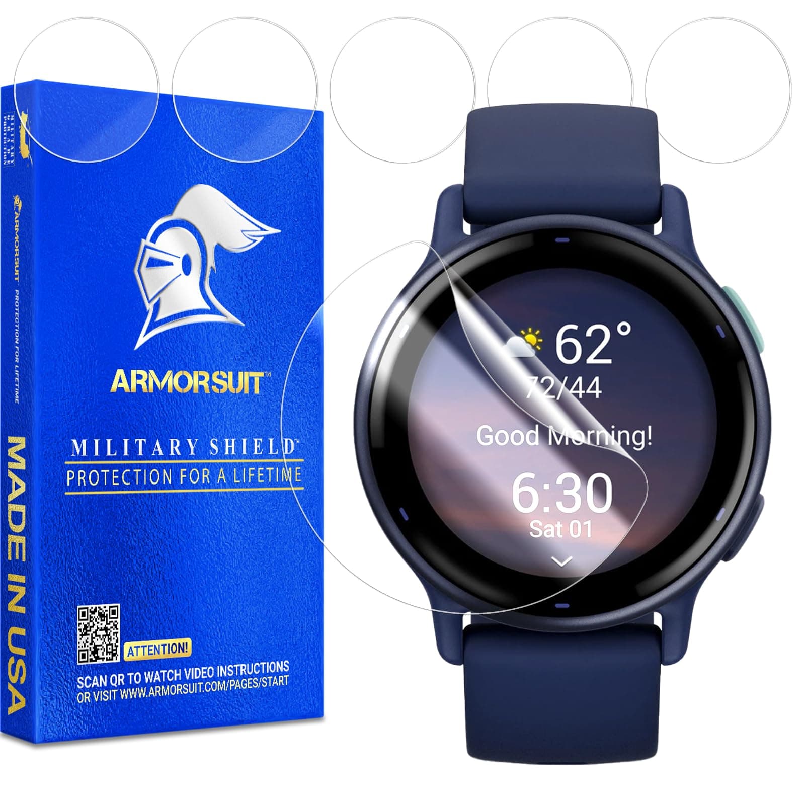 ArmorSuit 6 Pack for Garmin Vívoactive 5 Screen Protector MilitaryShield HD Clear Film - Made in USA