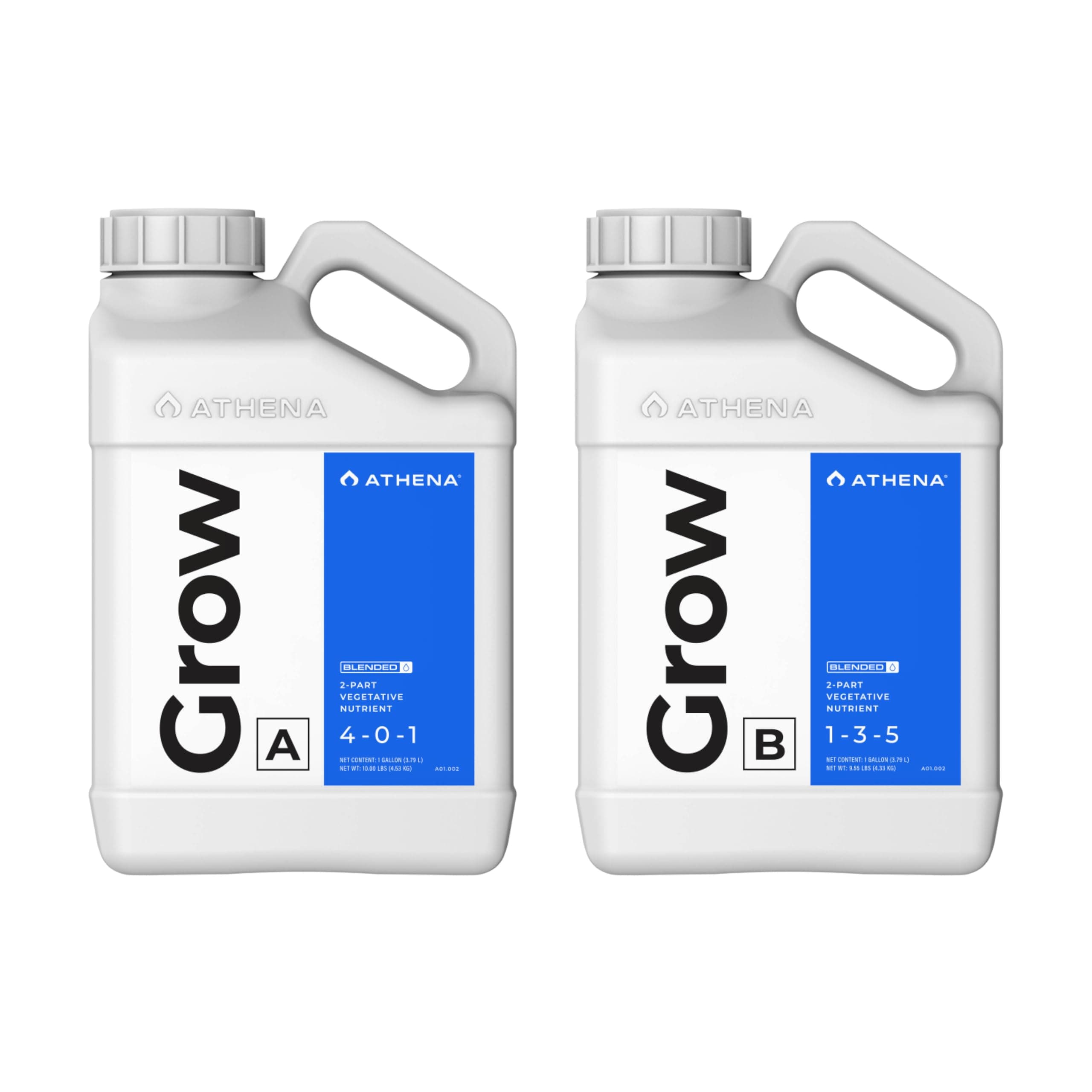 Grow A&B (1 Gallon) - 2 Part Vegetative Hydroponic Nutrient | Balanced Formula for Vigorous Plant Growth and Non-Flowering Plants | LQ-GWAB-1G