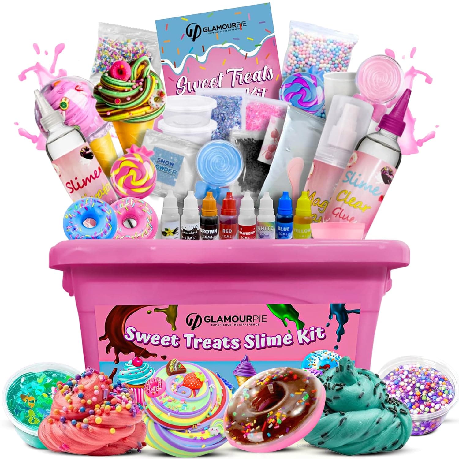 DIY Slime Kit for Kids, Fluffy Slime Making Kit Toys for Girls – Non-Sticky & Scented to Craft Butter, Cloud, Candy & Ice Cream Slime with Charms – Birthday Gift سلايم للاطفال
