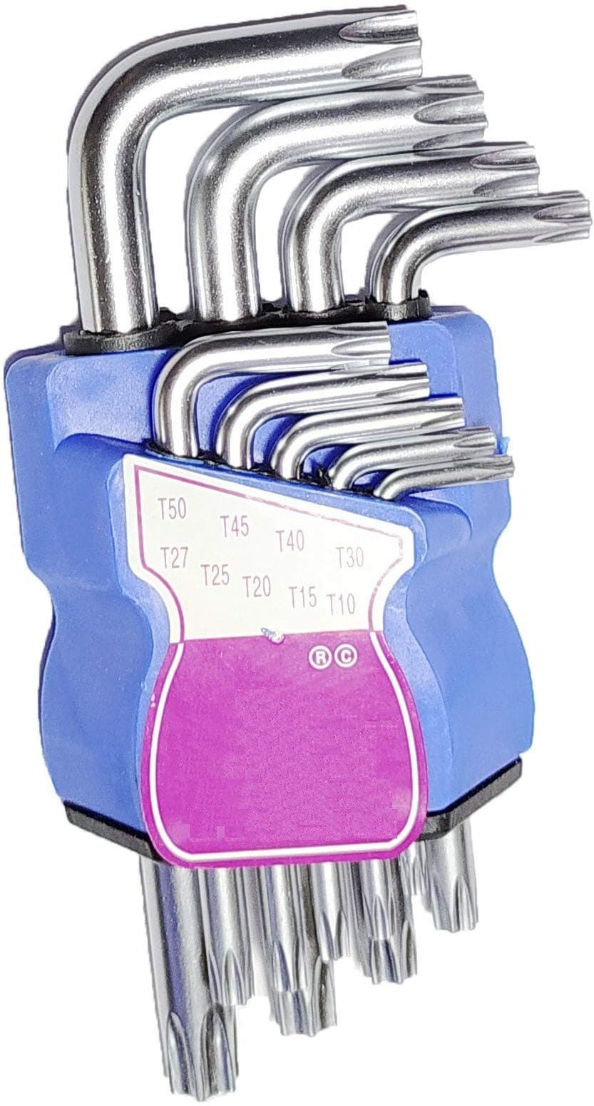 Inditrust 9Pcs L Type Screwdriver Double-End Wrench Set Allen Key Hexagon Torx Star Spanner Key Set Hand Tools Allen Key Set