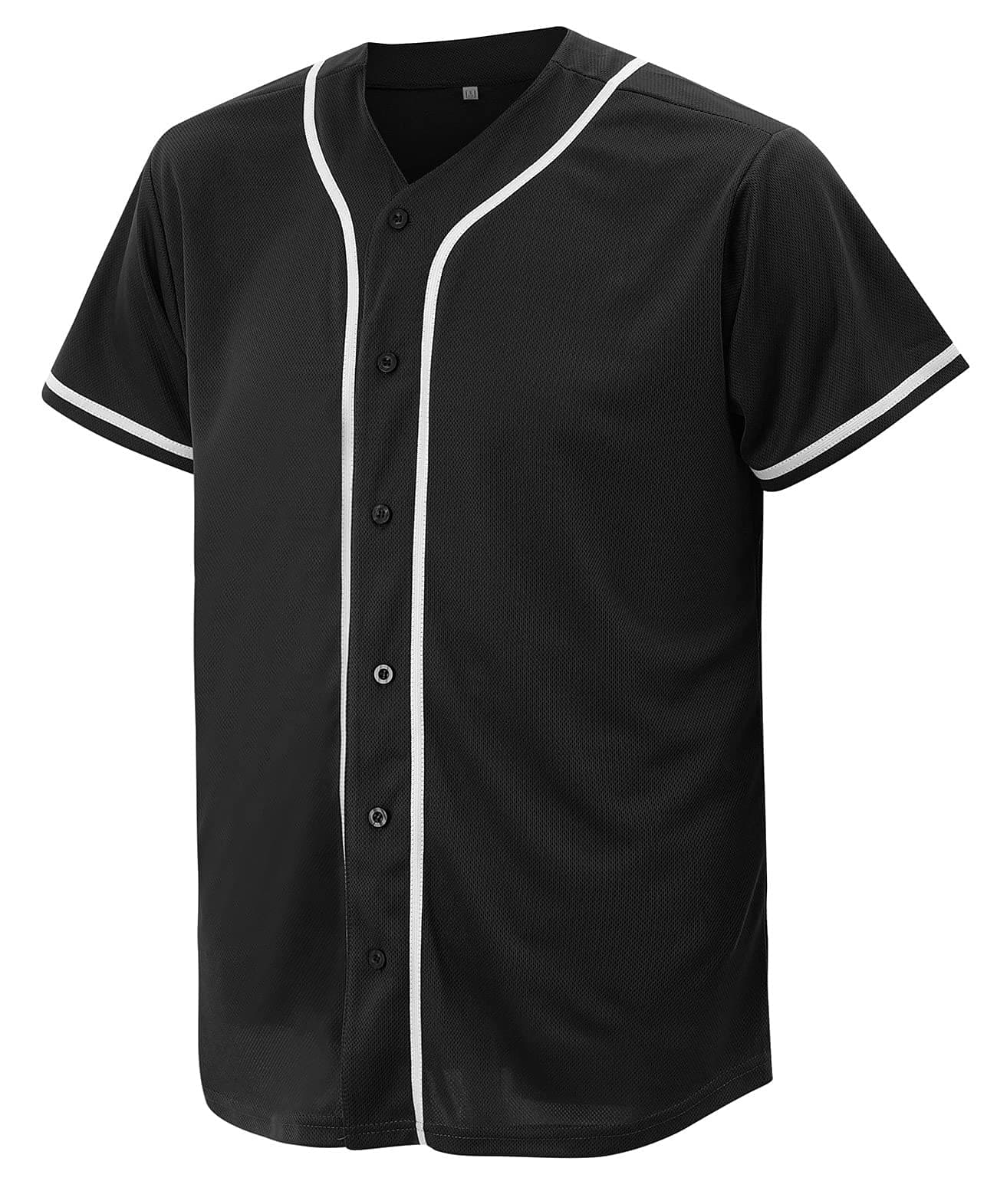 Solid Baseball Jersey Shirt for Men and Women, Plain Casual Short Sleeves Button Down T-Shirt