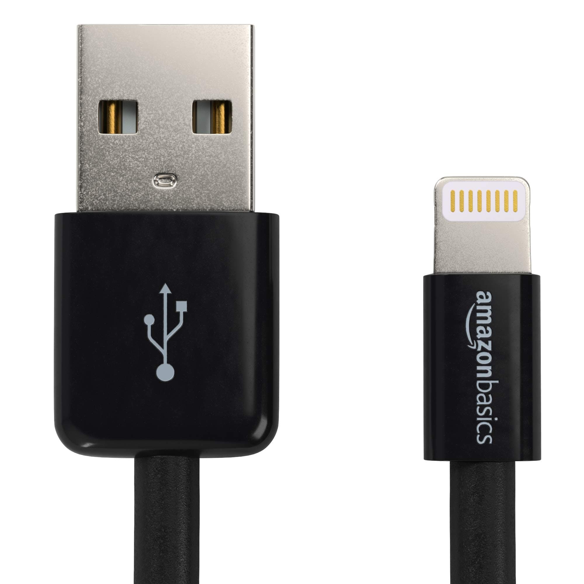 AmazonBasics Apple Certified Lightning to USB Cable - 6 Feet (1.8 Meters) - Black