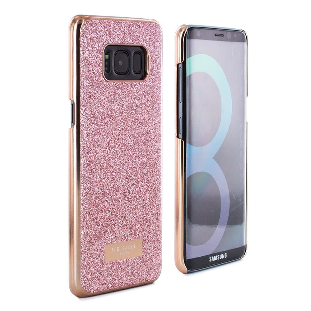 Ted Baker Official Samsung Galaxy S8 - Luxury Hard Shell Case/Cover in Glitter Design for Women Snap on Back Cover for Galaxy S8 2017 - HEDAA - Rose Gold