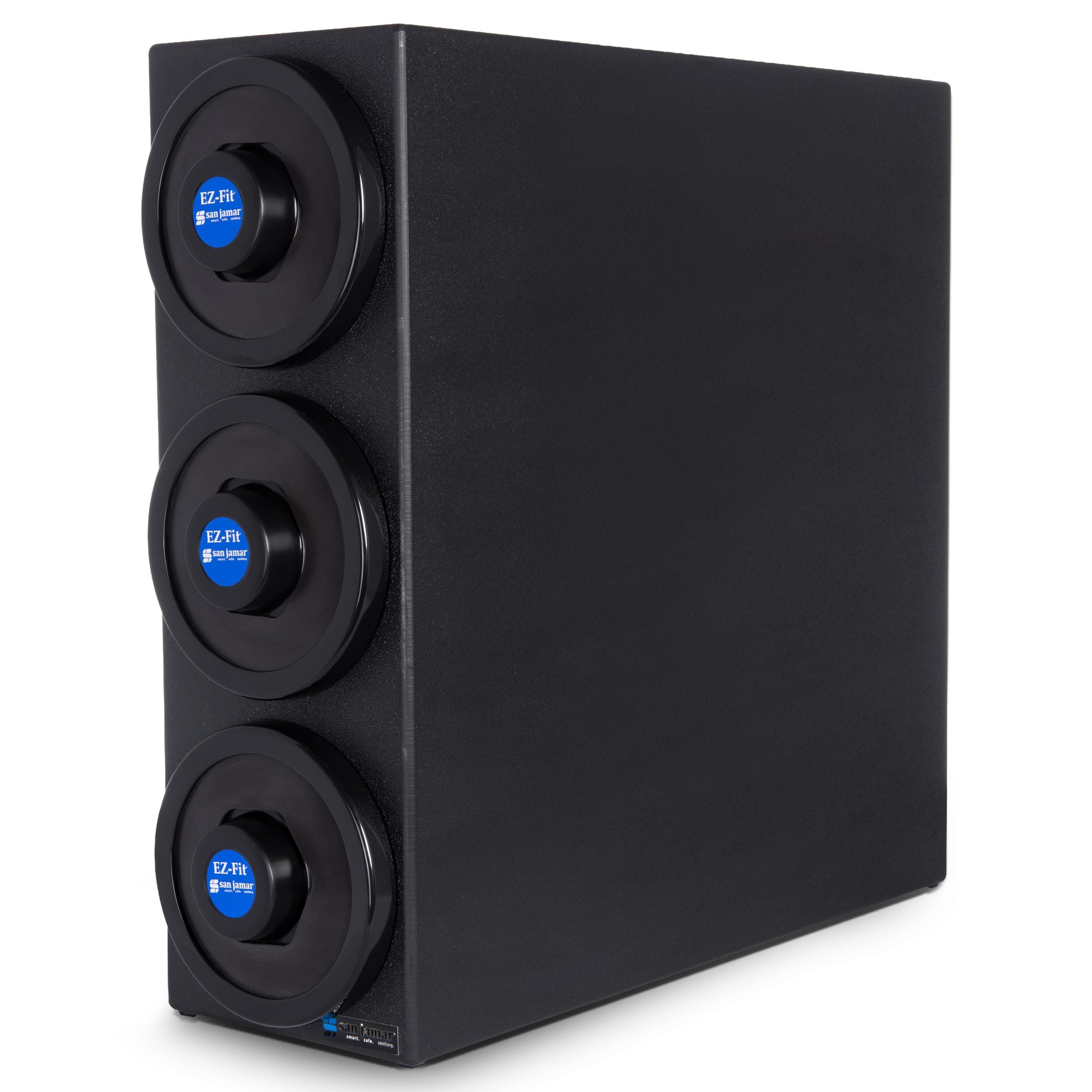 Ez-Fit Cup Dispenser Cabinet, 3 Tiers with Black Trim Rings for Restaurants, Dining Halls, and Fast Food, Plastic, 22.375 x 7.75 x 23.75 Inches, Black