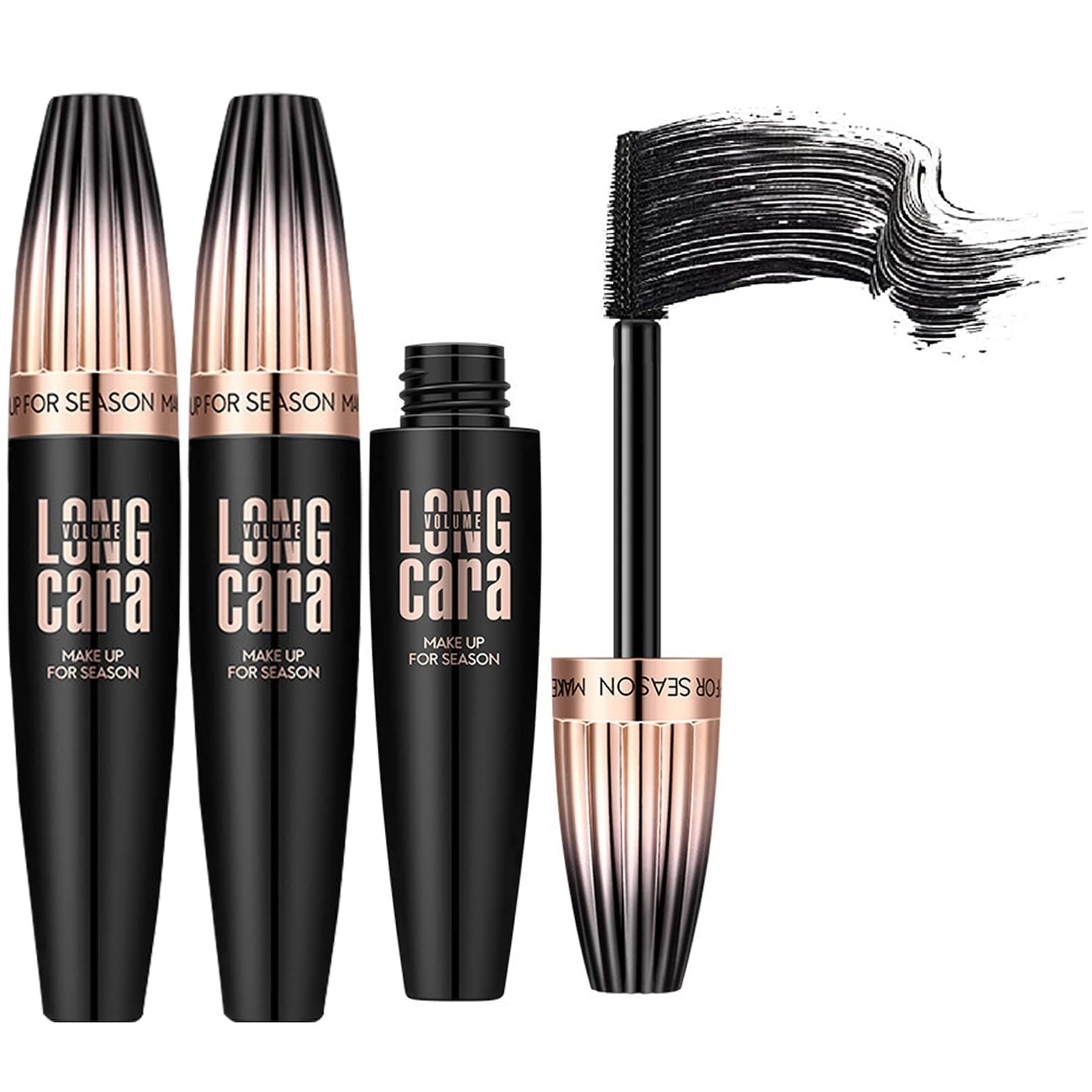 My Amazing Lashes Mascara Black Volume and Length Waterproof Smudge Proof 4D Silk Fiber Lash Mascara Natural Long Lasting Silk Fibre Mascara Longer Volumizing and Lengthening Mascara for Women (2 Pcs)