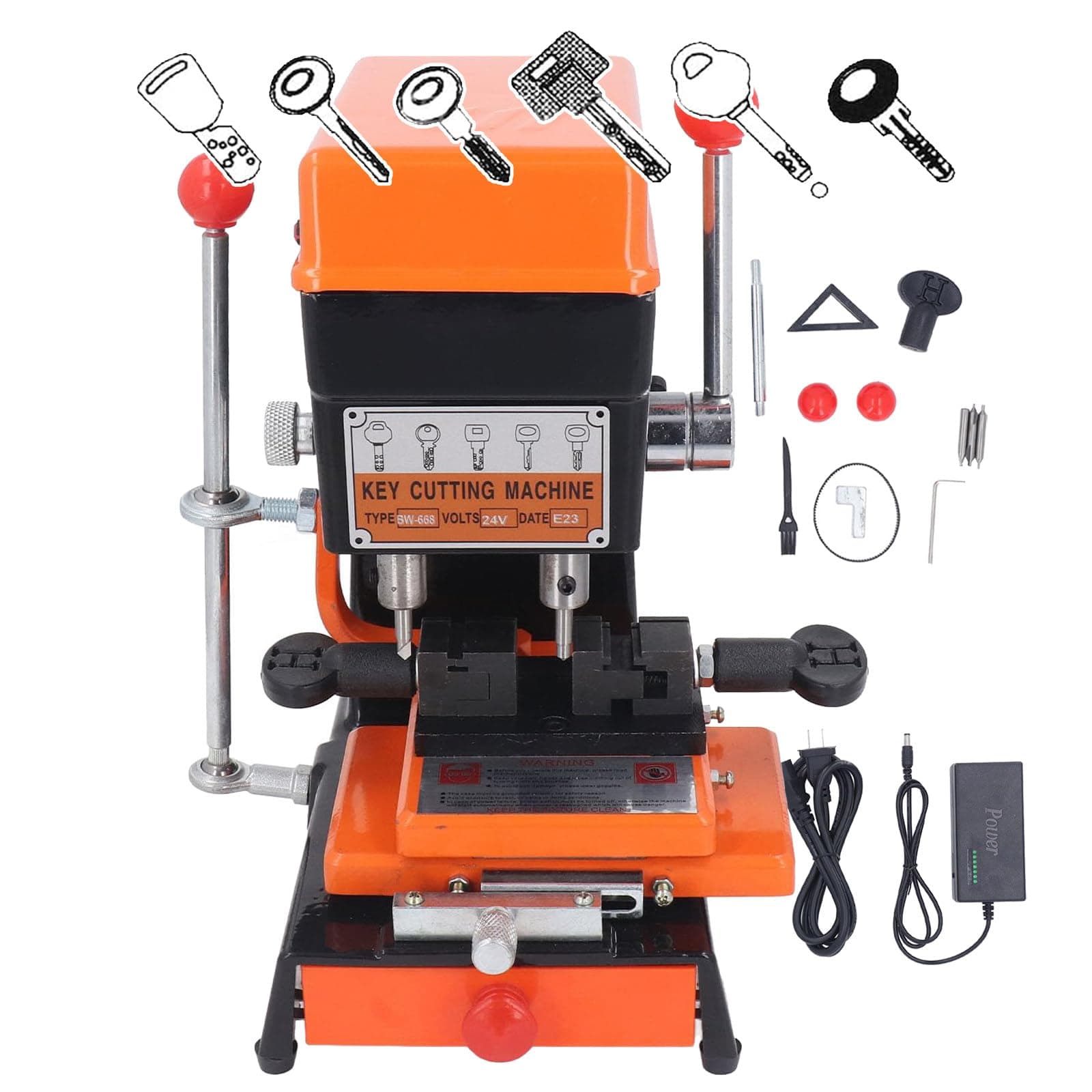 Vertical Copy Machine/Key Cutting Machine, 5 Duplicating Types +Easy to Operate +Powerful Motor, for Beginners