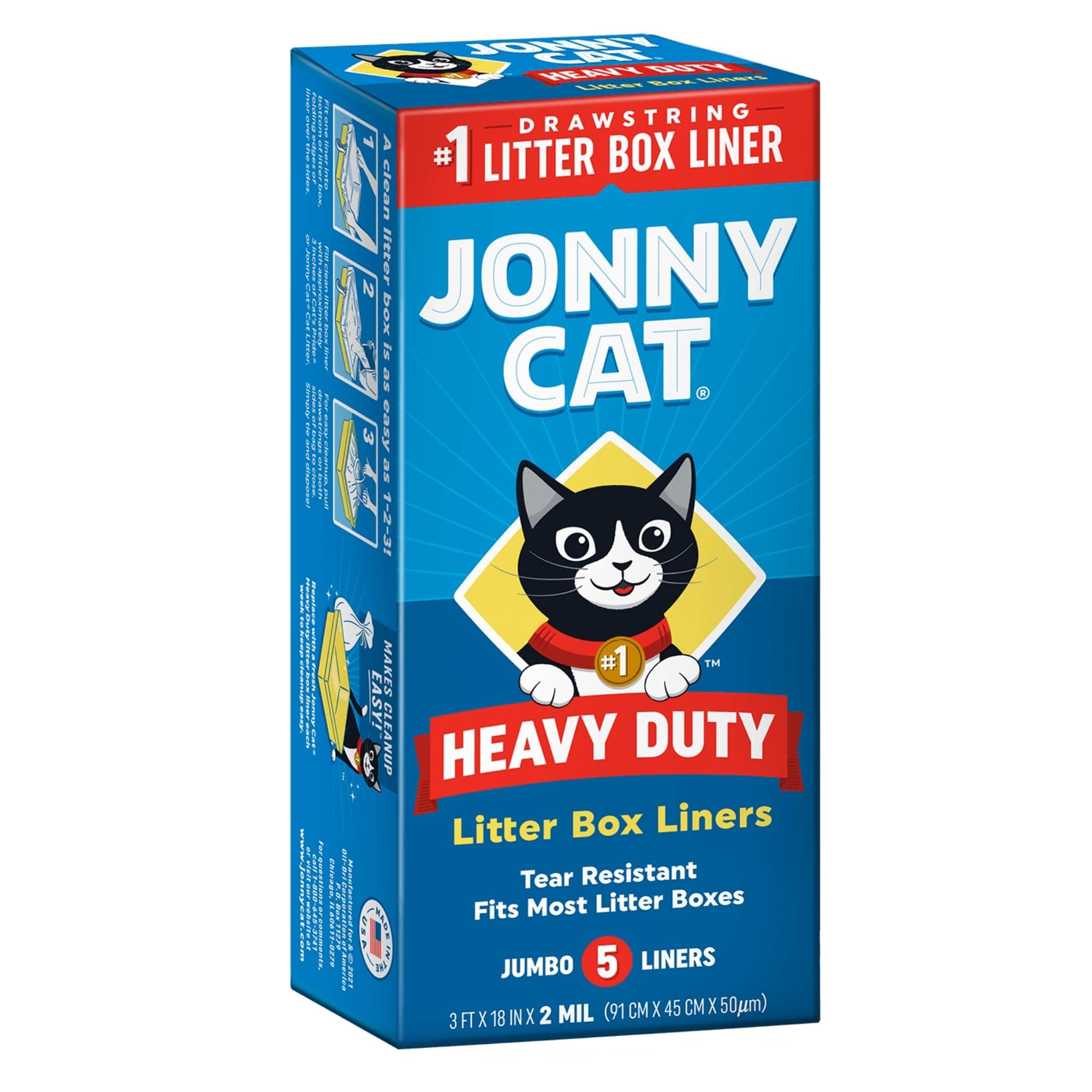 Jonny Cat Heavy Duty Litter Box Liners, Jumbo, 5 Liners-Box