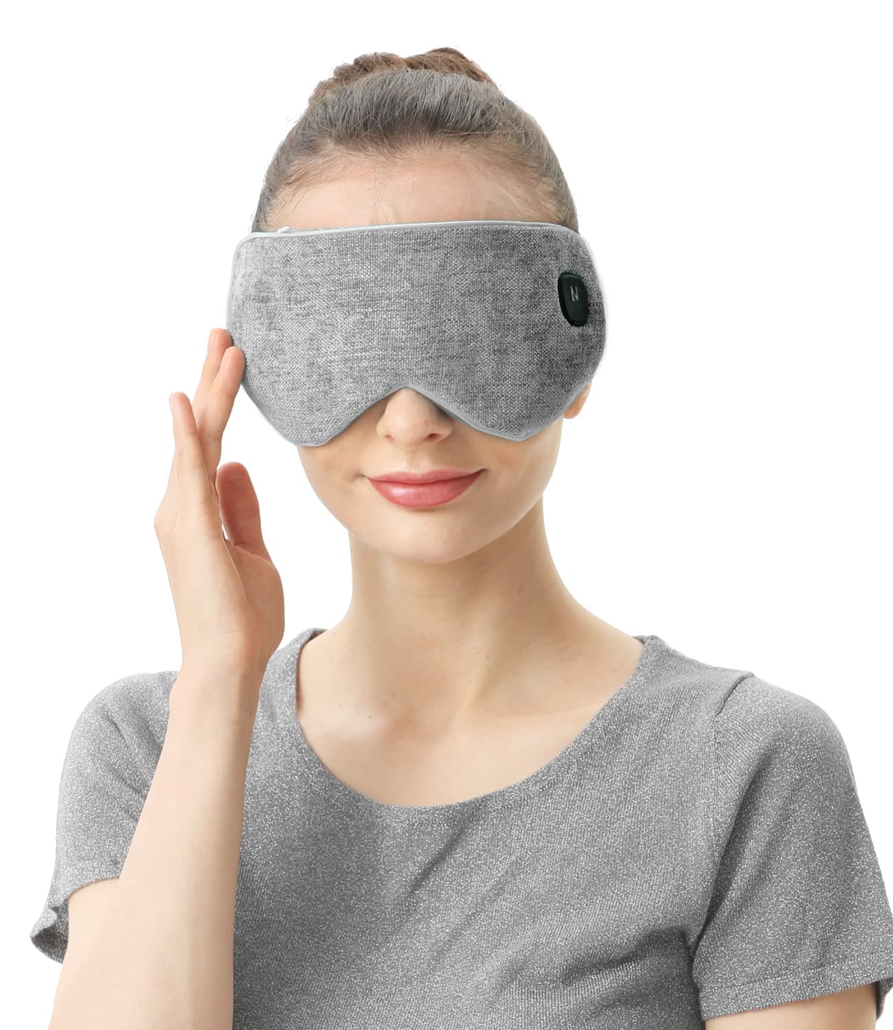 Aroma Season Cordless Heated Eye Mask, Washable & Portable Professional Electric Warm Eye Compress for Relief Dry Eyes, Stye, Blepharitis, Chalazion, Eye Fatigue or MGD (Gray)