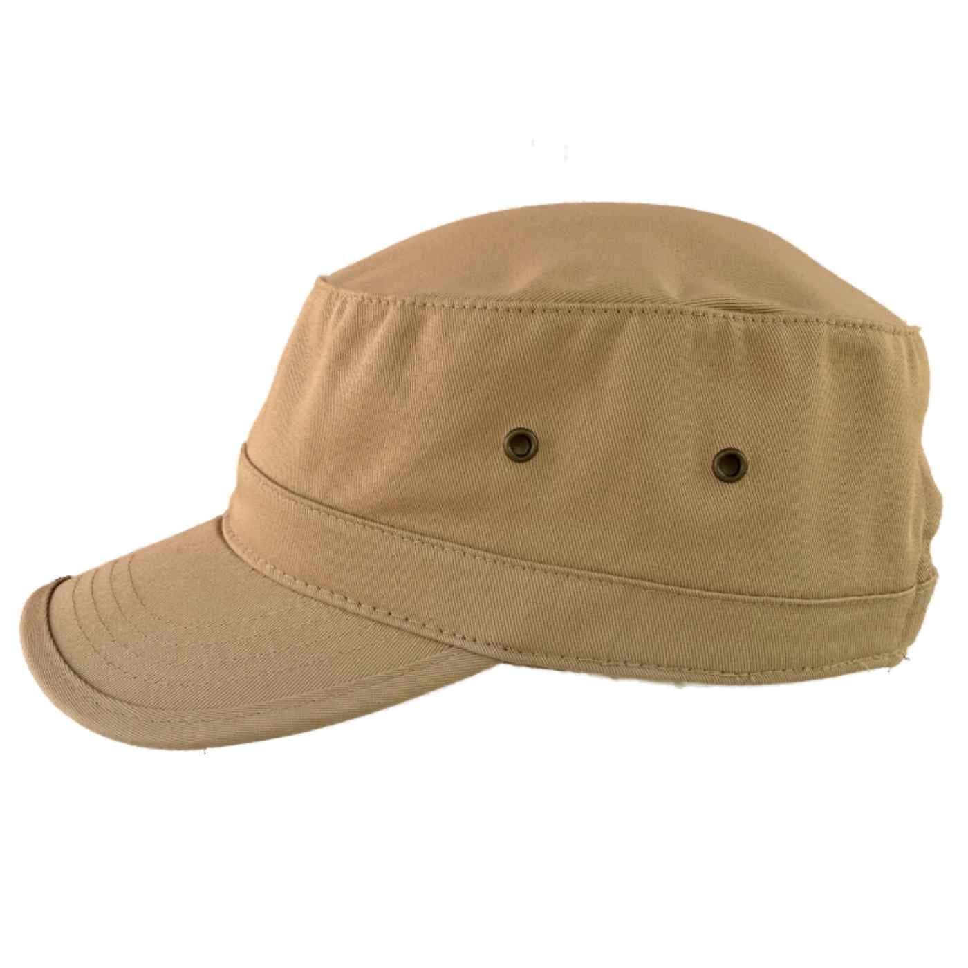 Military Style Solid Blank GI Flat Top Cadet Cotton Castro Patrol Fitted Cap Hat