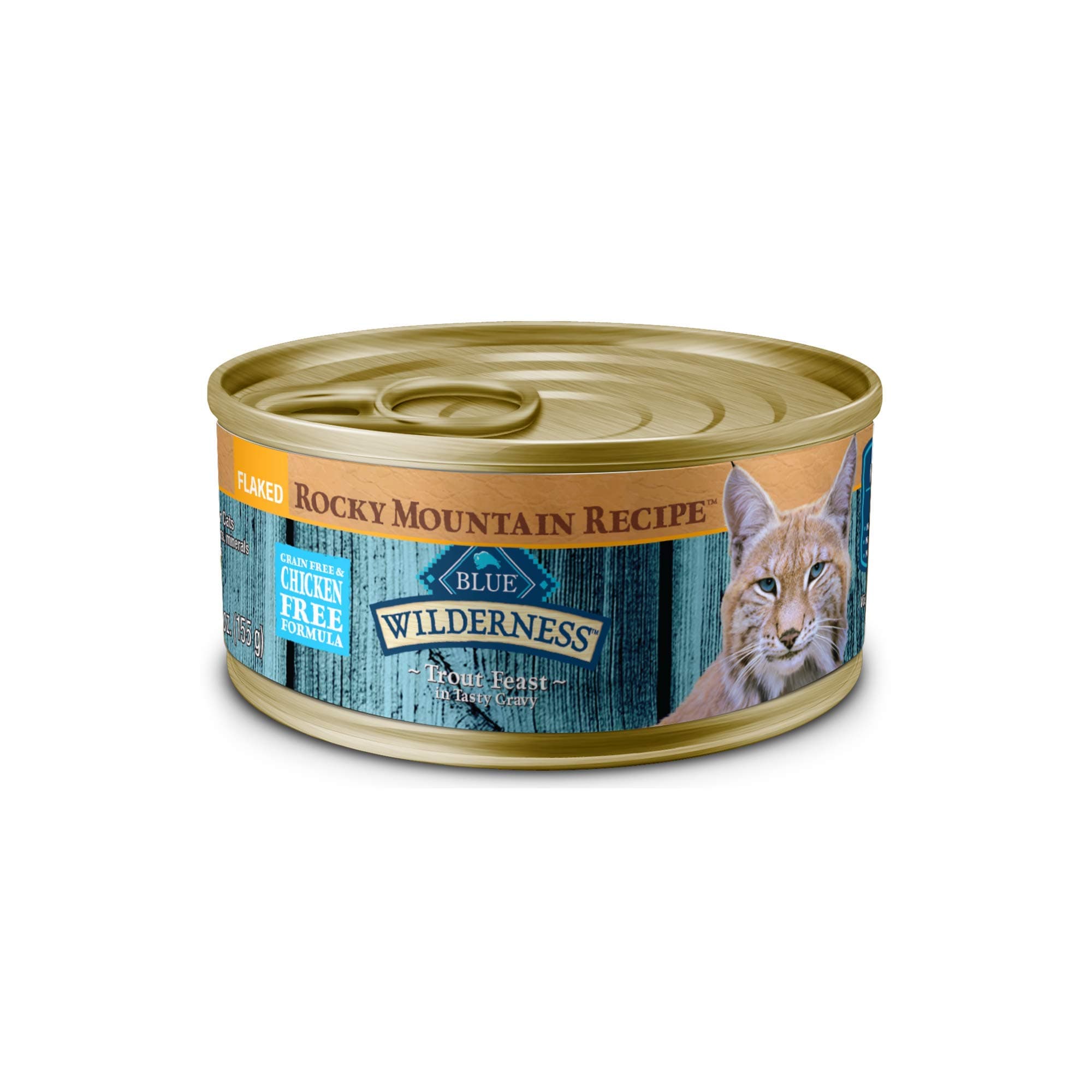 Blue Buffalo Wilderness Rocky Mountain Recipe Natural High Protein Wet Food for Adult Cats, Trout in Tasty Gravy, 5.5-oz cans, Pack of 24