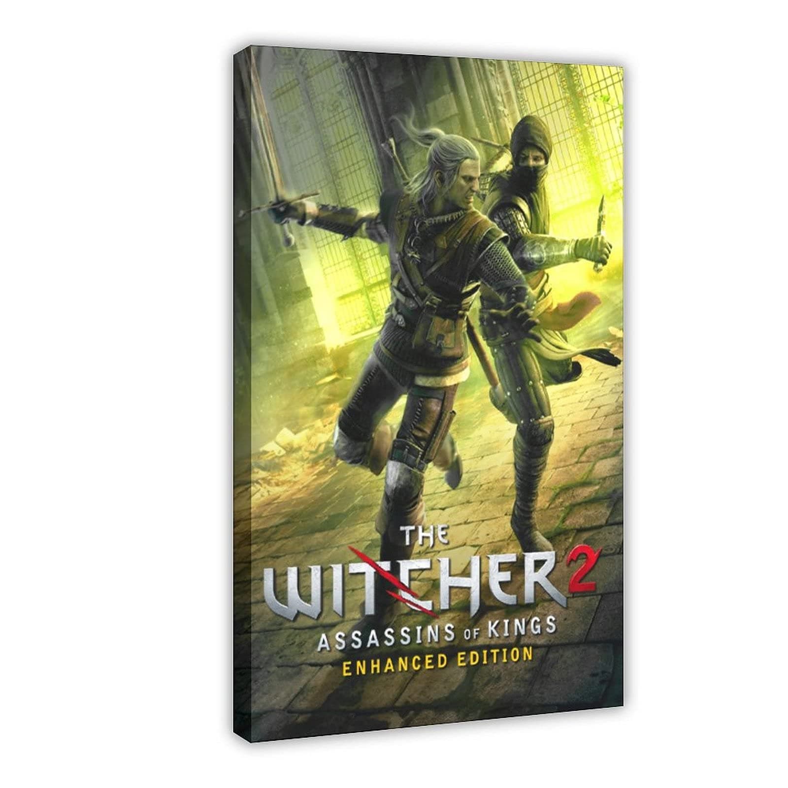 The Witcher 2 Assassins of Kings Game Cover Posters 3 Canvas Poster Bedroom Decor Sports Landscape Office Room Decor Gift Frame-style124×36inch(60×90cm)