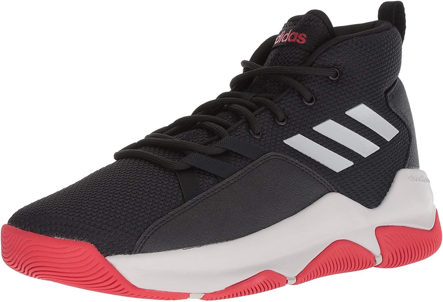 adidas Men's Streetfire Basketball Shoe, Black/Grey/Scarlet, 8.5 M US