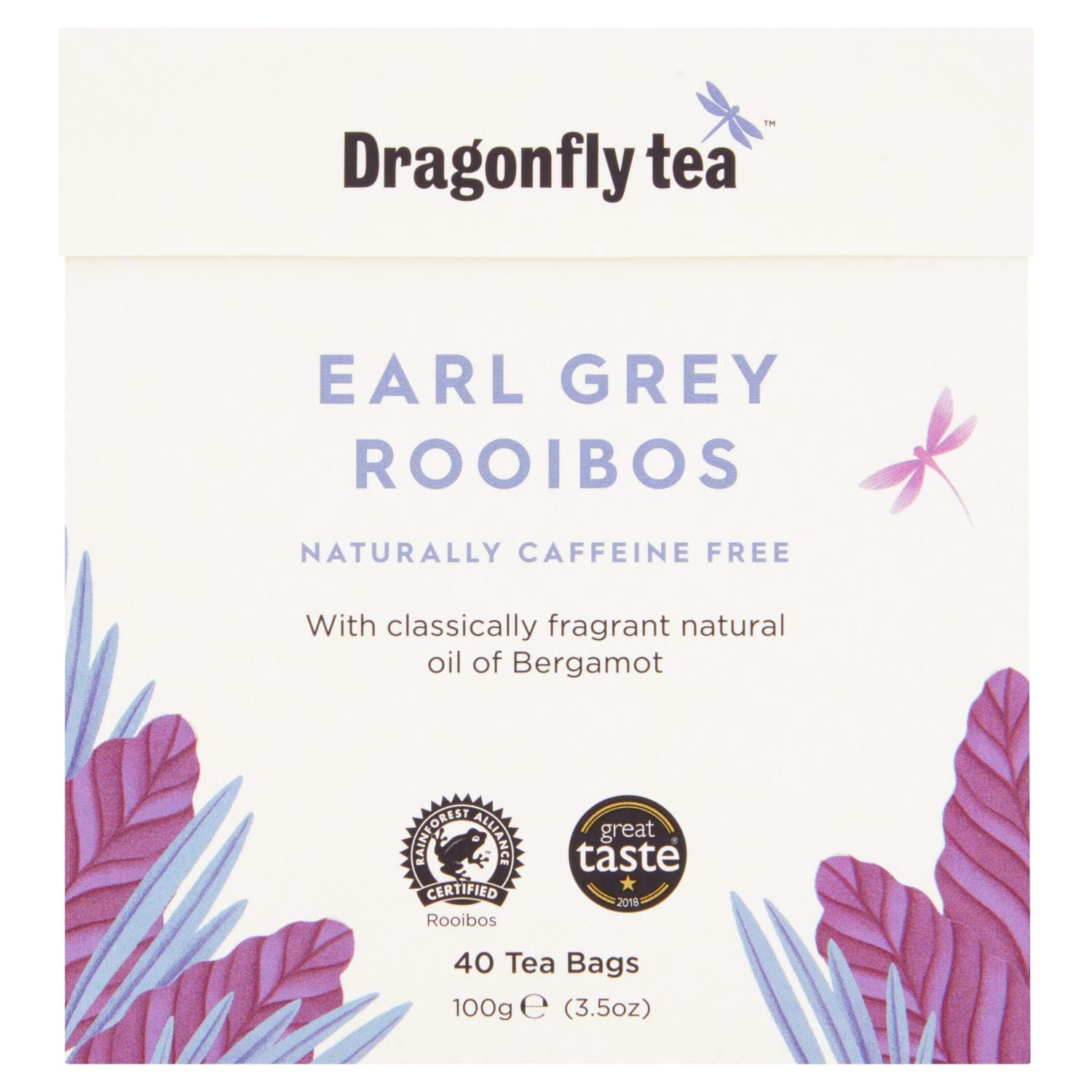 Dragonfly Tea Naturally Caffeine Free Rooibos Earl Grey (40)Rainforest AllianceRainforest AllianceRainforest AllianceRainforest Alliance