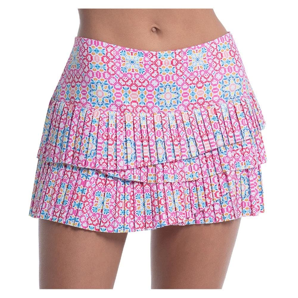 Lucky In Love Women`s Pleated Scallop Tennis Skort