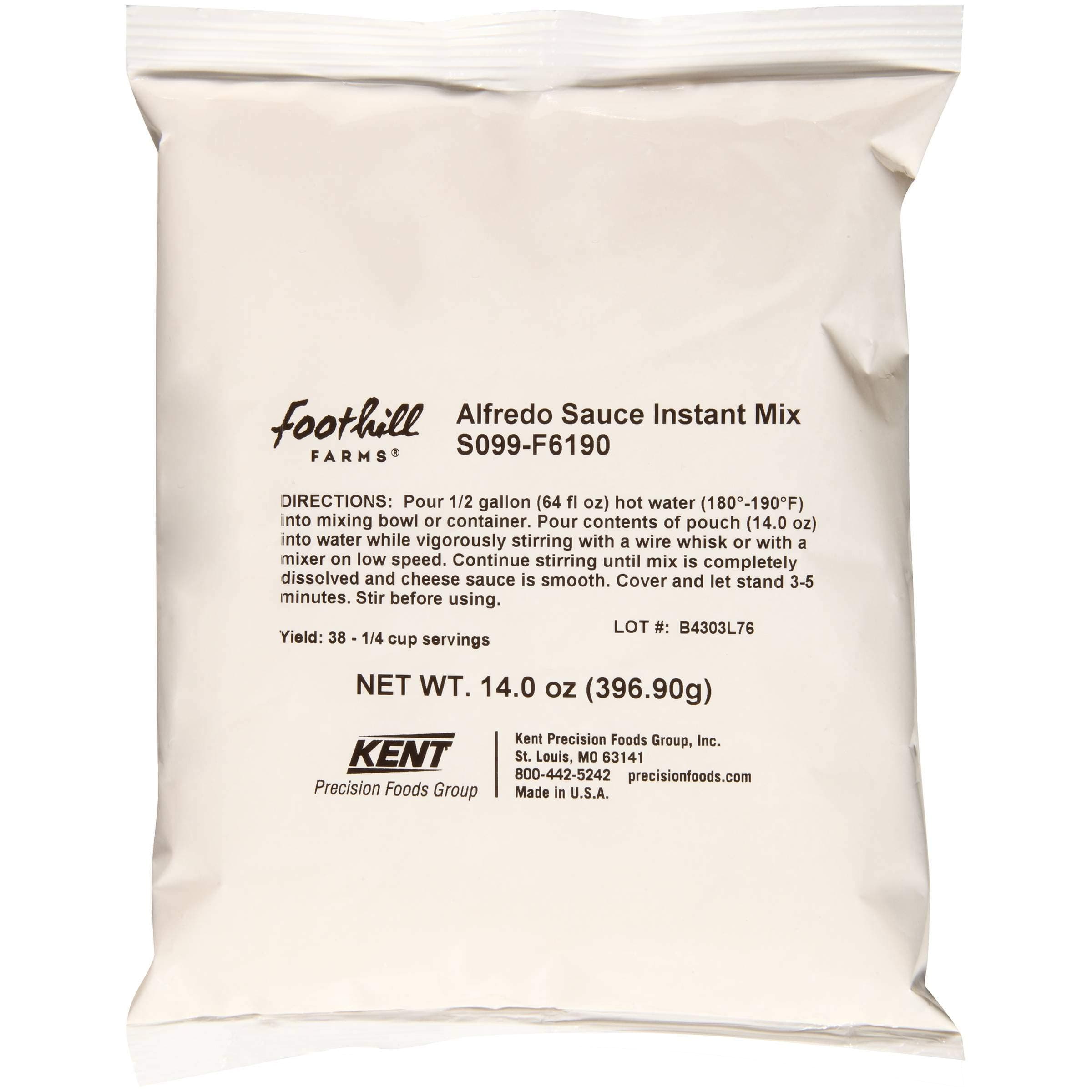 Foothill Farms Alfredo Sauce Instant Mix Reduced Sodium, 14 Ounce -- 8 per case.