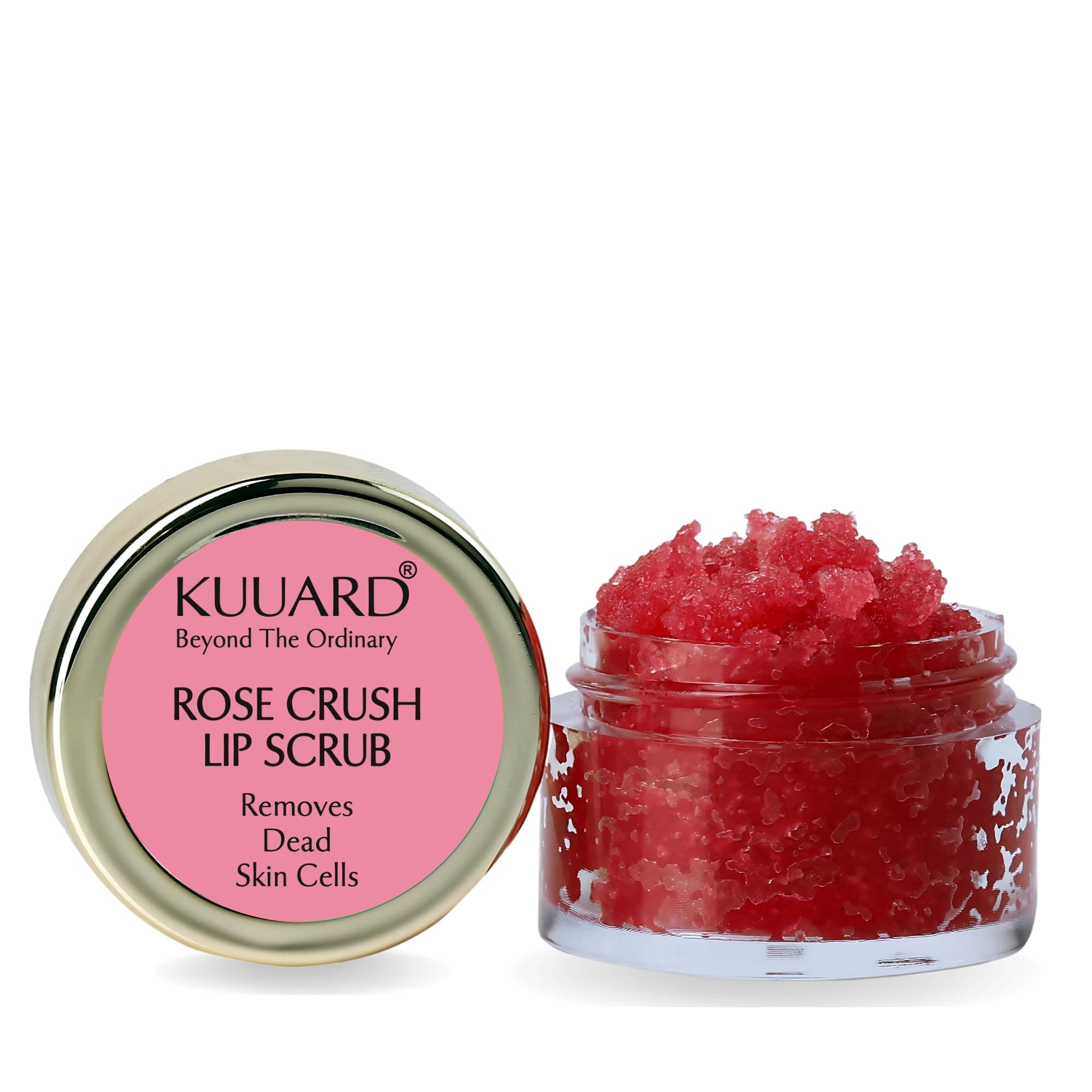 Kuuard Rose Crush Lip Scrub | Fight Dark Lips, Smoker's Lines & Combat Pigmentation | with Crushed Rose Petal & Mango Seed Butter | Stains Removal | Gently Exfoliates & Deeply Hydrating | 15 gm