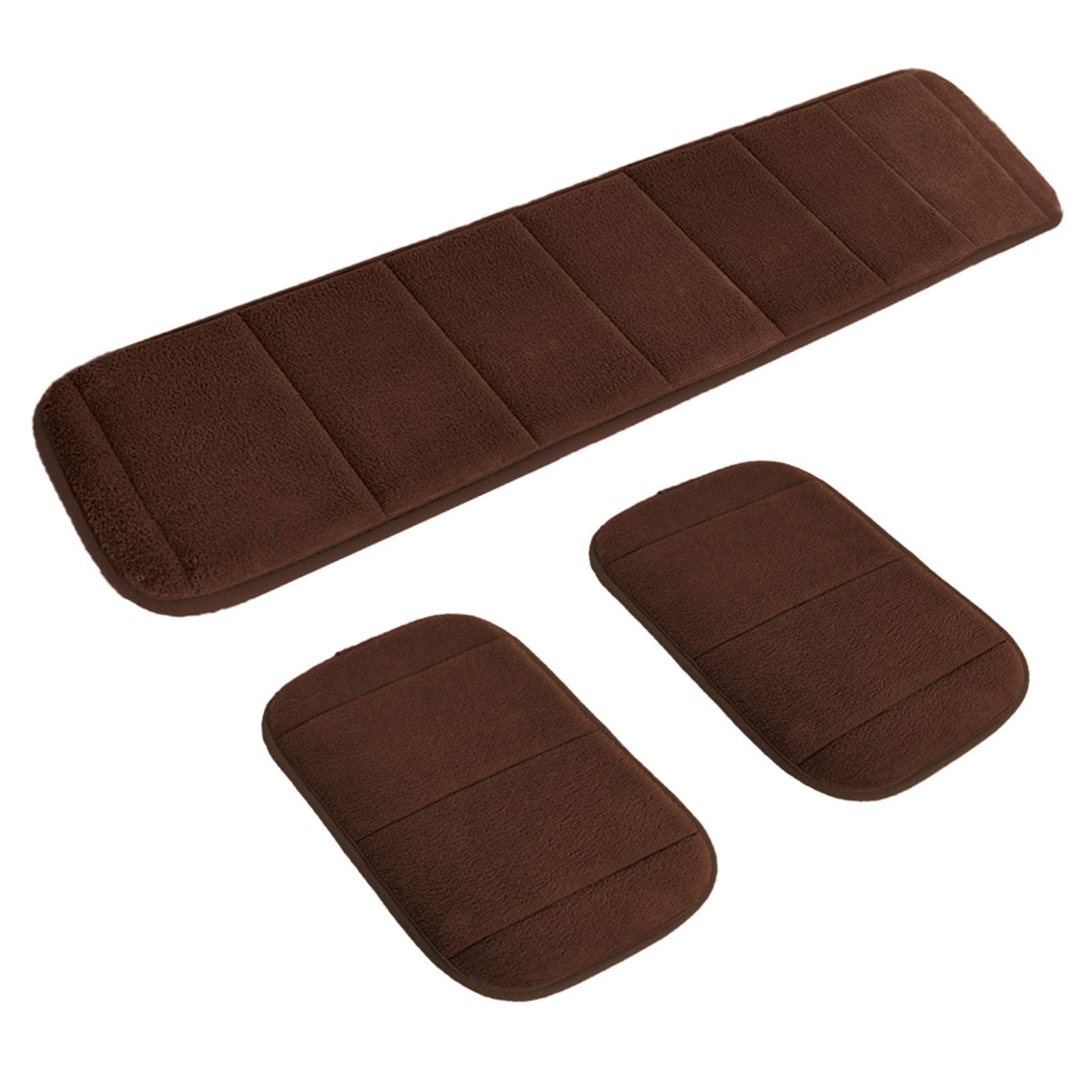 AUHOKY 2 Sets Ergonomic Computer Wrist Pad - Long & Short Size Combination Keyboard Rest Elbow Support Mat for Office, Desktop, Working, Gaming - Memory Foam Relieve Elbow Pain (Brown)