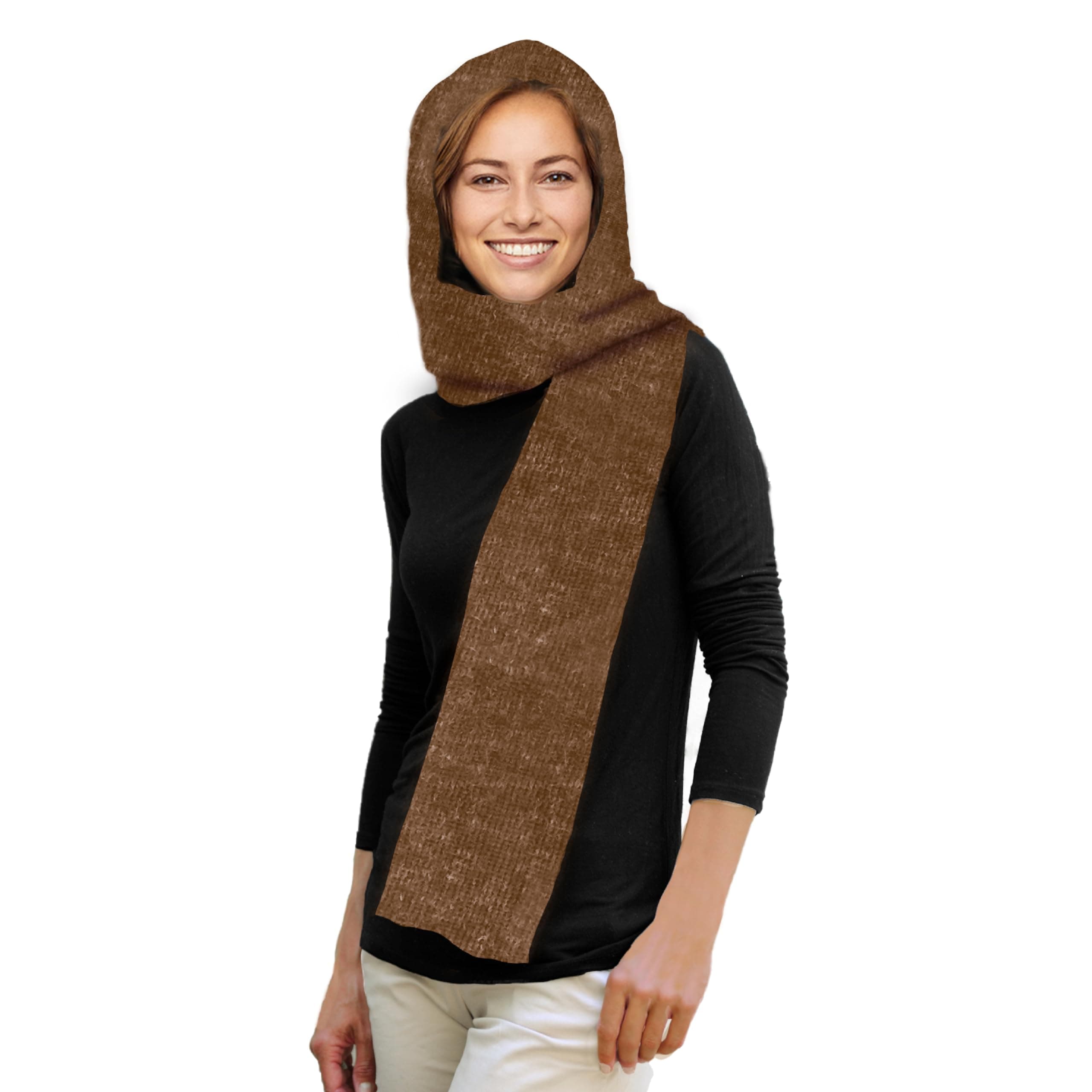 35° BELOWMarled Hooded Scarf with Fleece Lining, Winter Scarf for Women