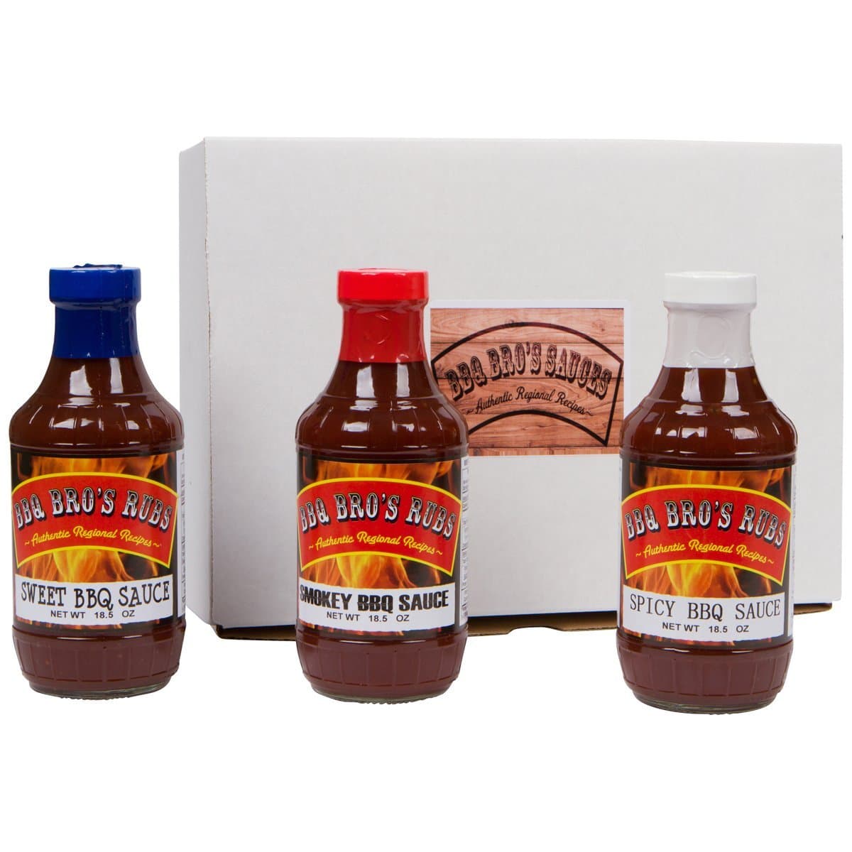 BBQ BROS SAUCES (Sweet, Smokey & Spicy Style) - Ultimate Barbecue Sauce Set - Use for Grilling, Cooking, Smoking - Marinade, Wing Sauce, BBQ Sauce, Glaze, & Baste Sauce