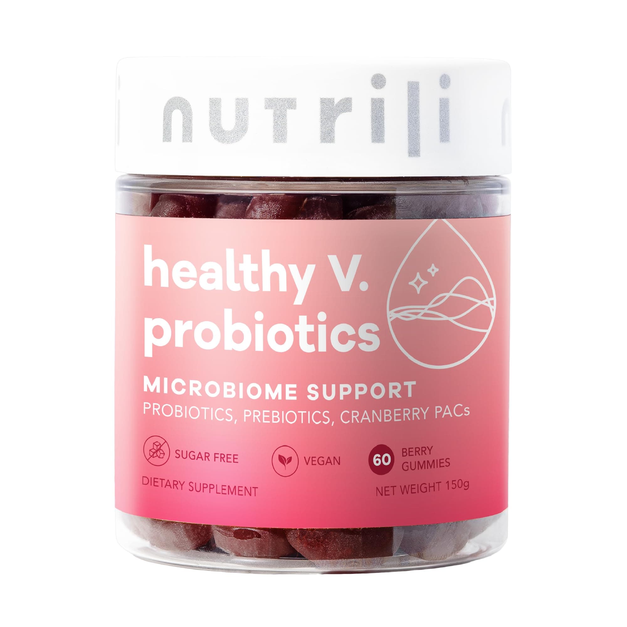Healthy V. | Probiotics For Women & Prebiotics, Cranberry & D-Manose | Digestion, Vaginal & pH Balance