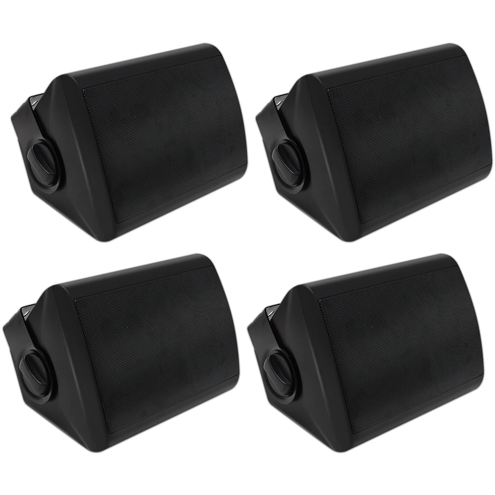 Herdio 5.25 Inches 600 Watts Passive Indoor Outdoor Speakers Wired Waterproof,Wall Mount Speakers with Loud Volume Suitable for Patio,Garden Home Theater,Black (2 Pairs)