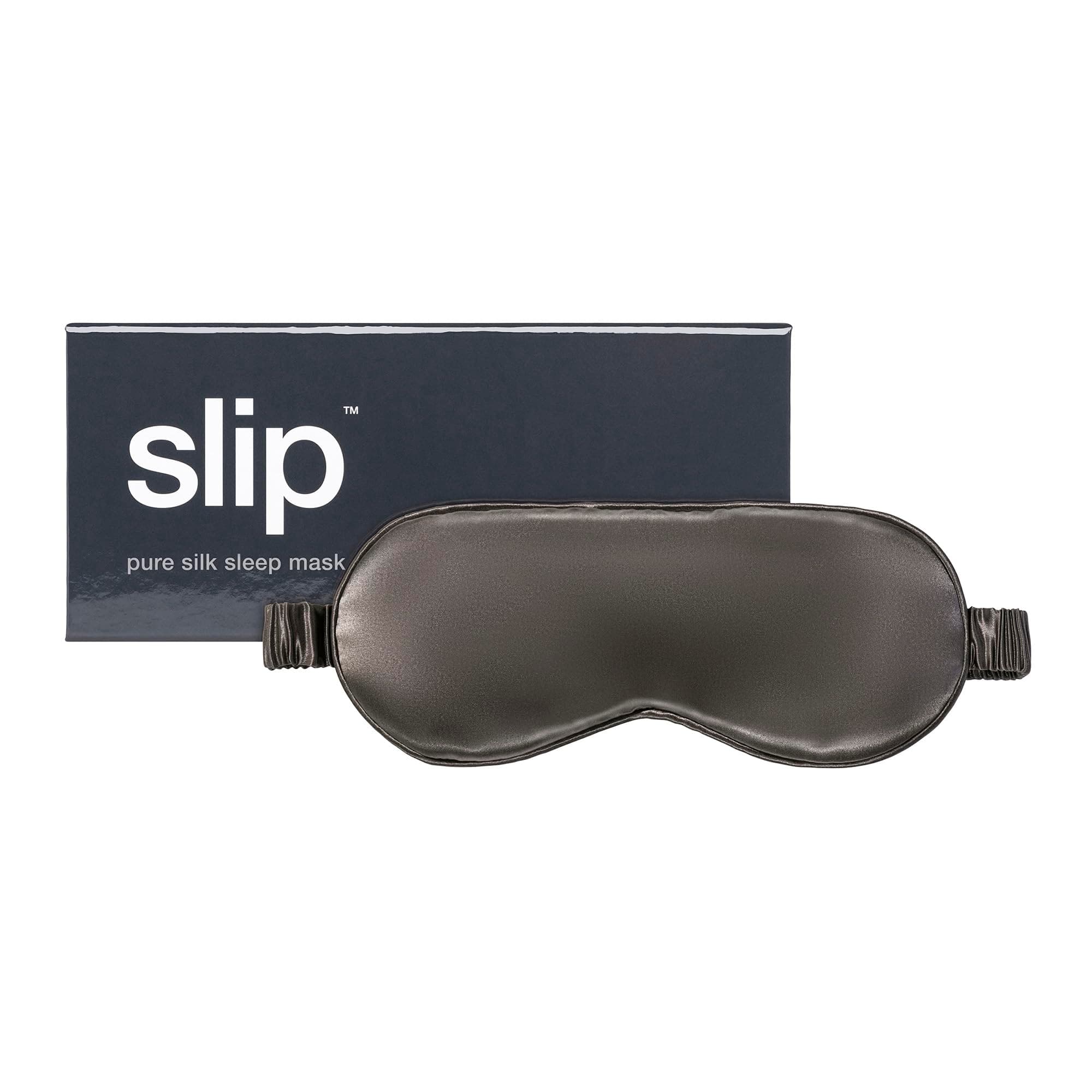 Slip Silk Sleep Mask, Charcoal (One Size) - 100% Pure Mulberry 22 Momme - Eye Mask for Sleeping - Comfortable Sleeping Mask with Elastic Band - One Size