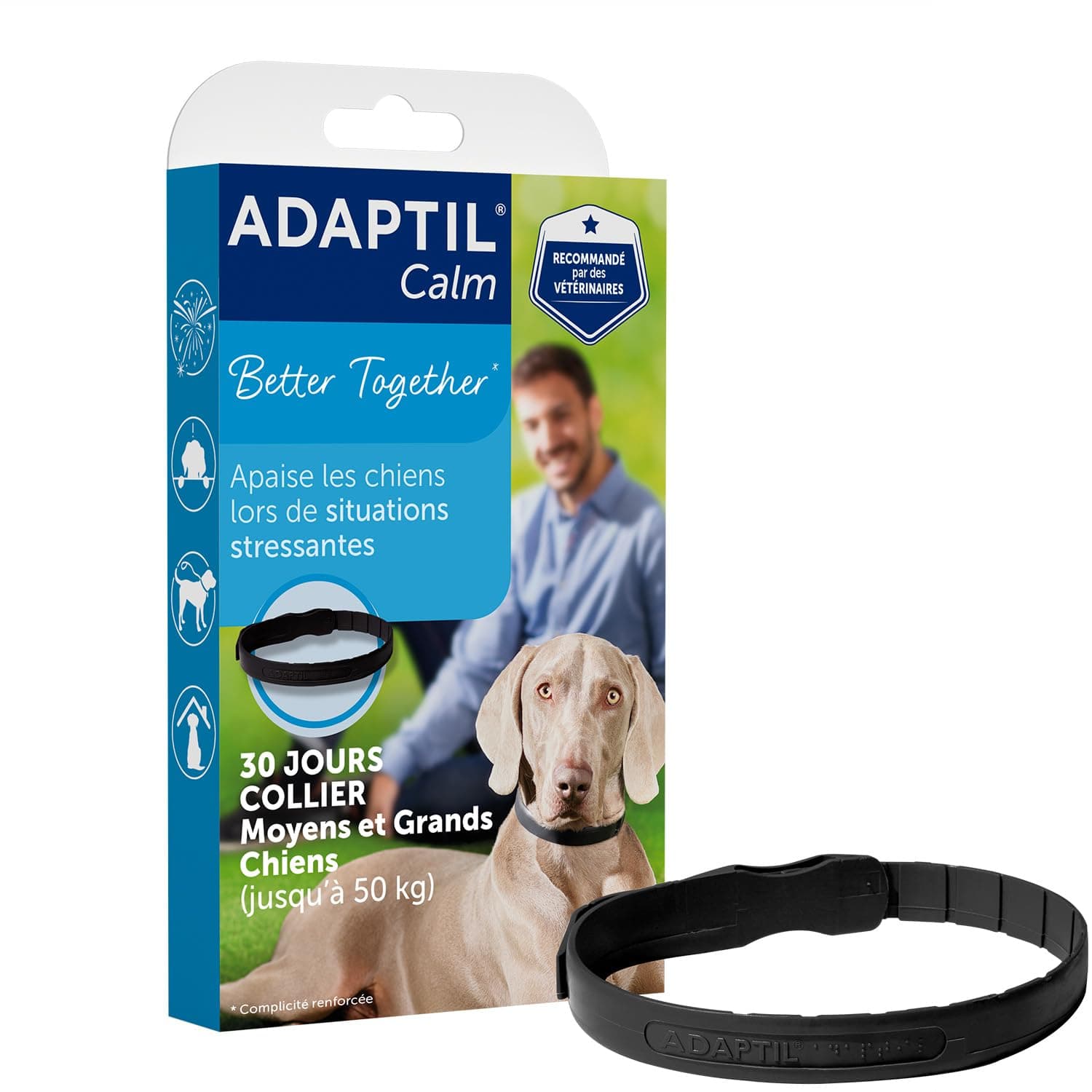 Adaptil Calming Pheromone Collar for Medium Large Dogs. Max Adjustable Neck Size 24.5 Inch