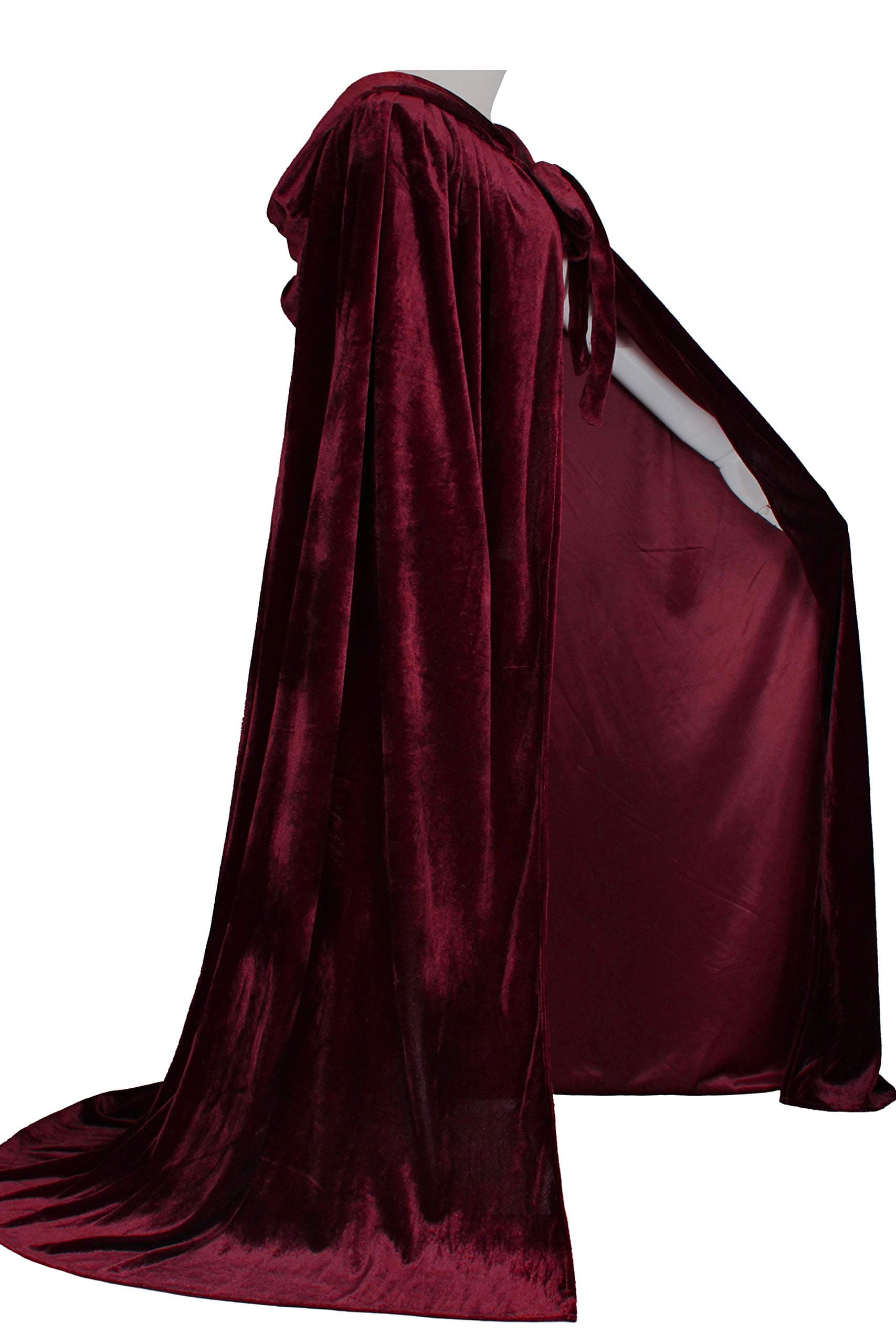 LuckyMjmyUnlined Velvet Medieval Renaissance Hooded Cloak Cape