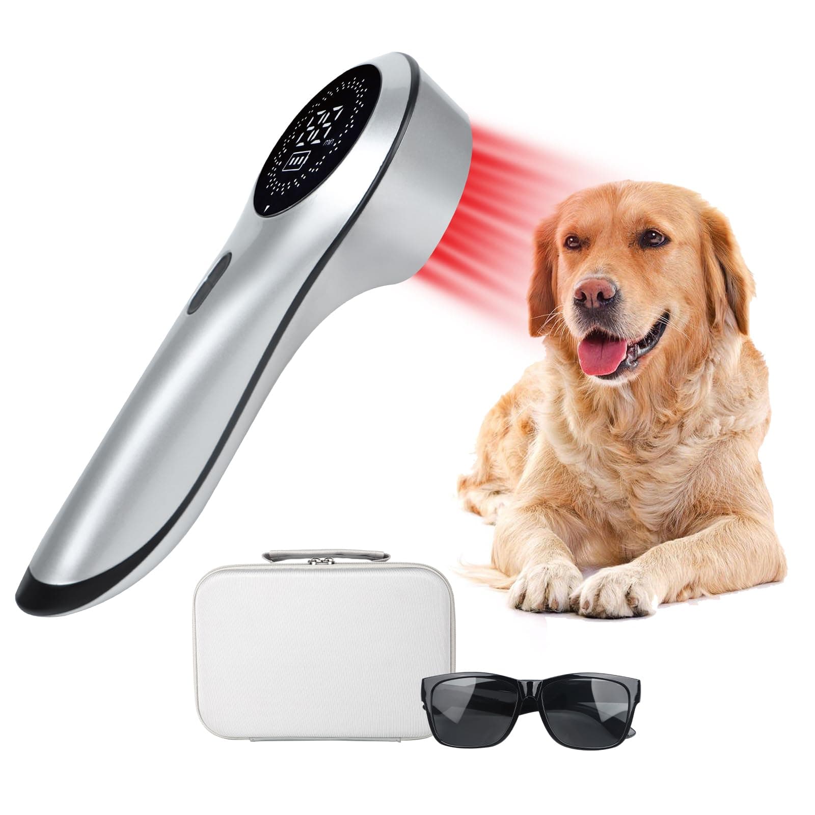 LLLT Cold Laser Therapy Device with Upgrade Magnetic Cover, Red Light Therapy for Joint & Muscle Pain Relief with 808nm & 650nm, Handheld Near Infrared Light Therapy for Pets Dogs Cats Horses
