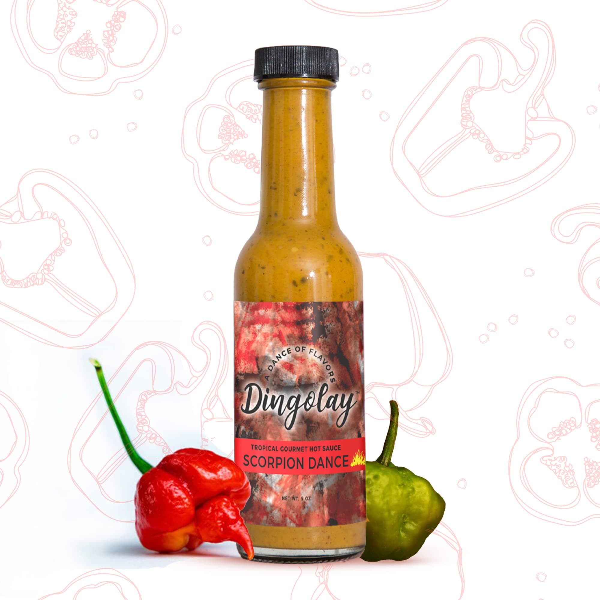DingolayScorpion Sauce- Made with Trinidad Scorpion Butch T Pepper Giving a creamy blend with distinctive | Unique Flavor Experience in a Bottle, 5 oz