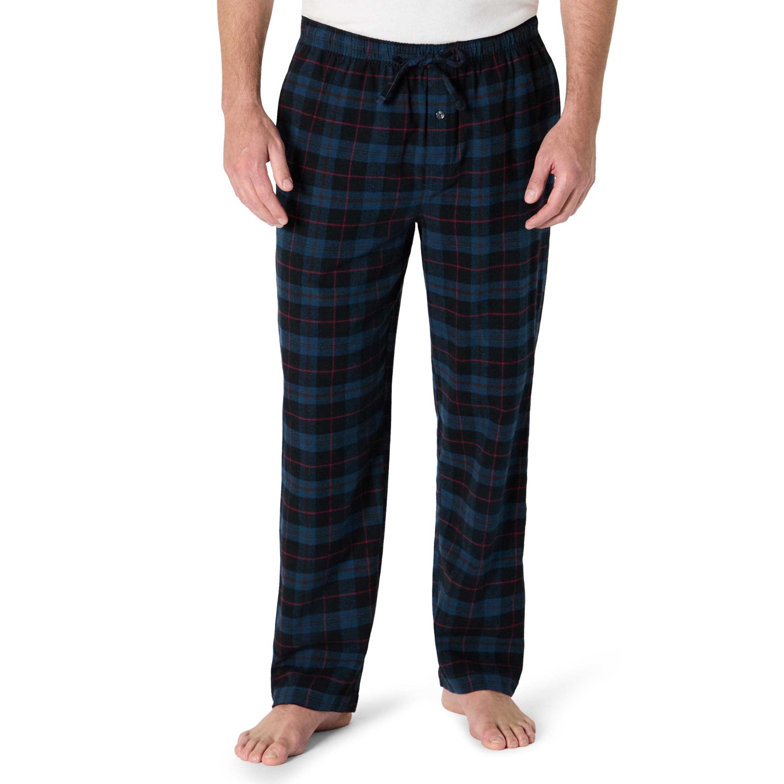 Men's Breathable Flannel Pajama Pant, Relaxed Fit, Drawstring, Cotton
