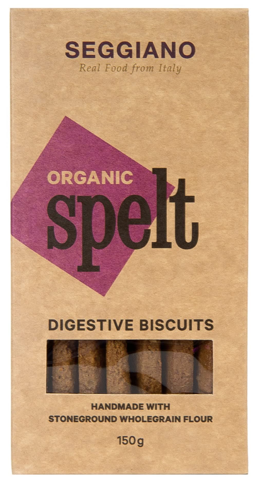 Seggiano Organic Spelt Digestive Biscuits, 150 g, Pack of 1