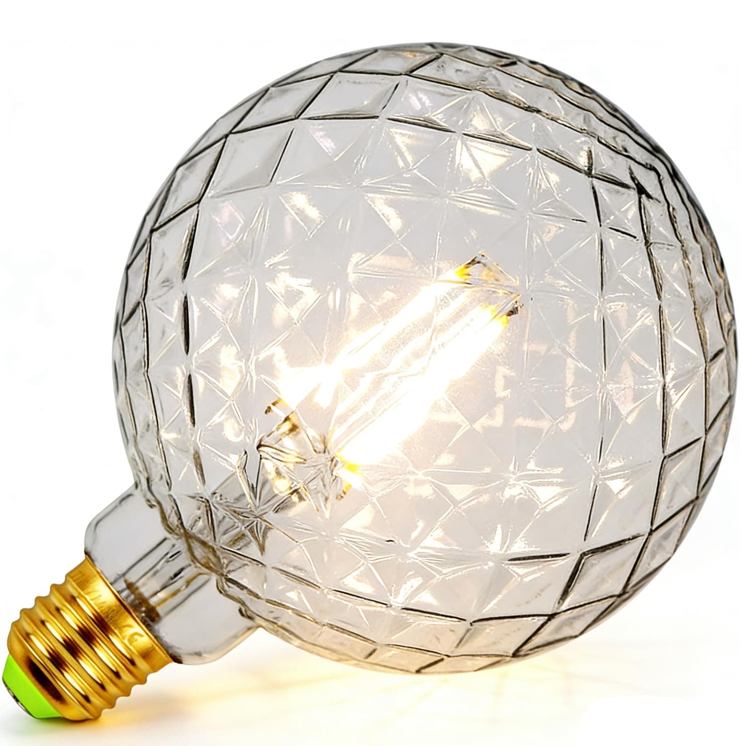 LED Bulbs Vintage 4W Warm White 2700Kelvin Big Globe Crystal Led Bulb 220/240V Edison Screw E27 Base Specialty Decorative Light Bulb G125 (Crystal)