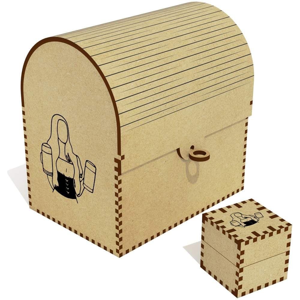 Azeeda 'Barmaid Holding Steins' Treasure Chest / Jewellery Box (TC00031005)