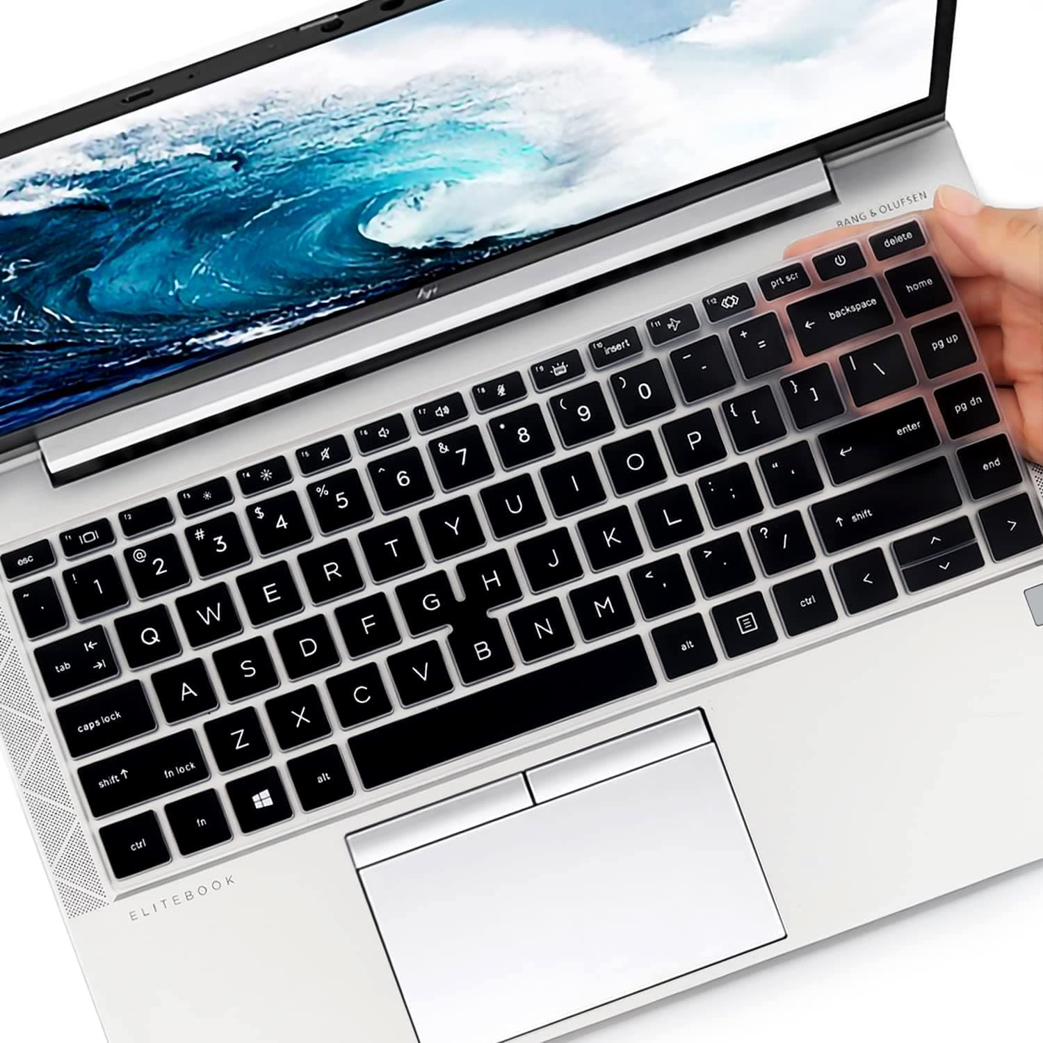 MUBUY-GOL Keyboard Cover for 14" HP EliteBook 840 845 G7 G8 2022 2021 2020 New Notebook PC Model Accessories Keyboard Protective Skin (Not fit New 840 845 G9 G10)-Black