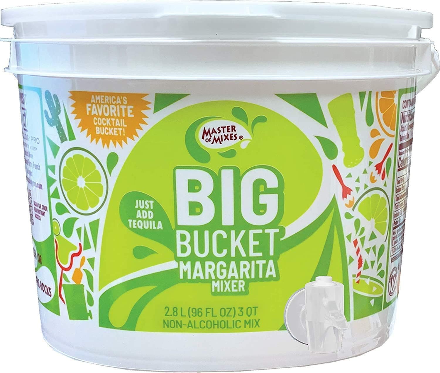 Master of Mixes Margarita Mix, Ready to Use, 96 oz Low-Profile BigBucket, Individually Boxed