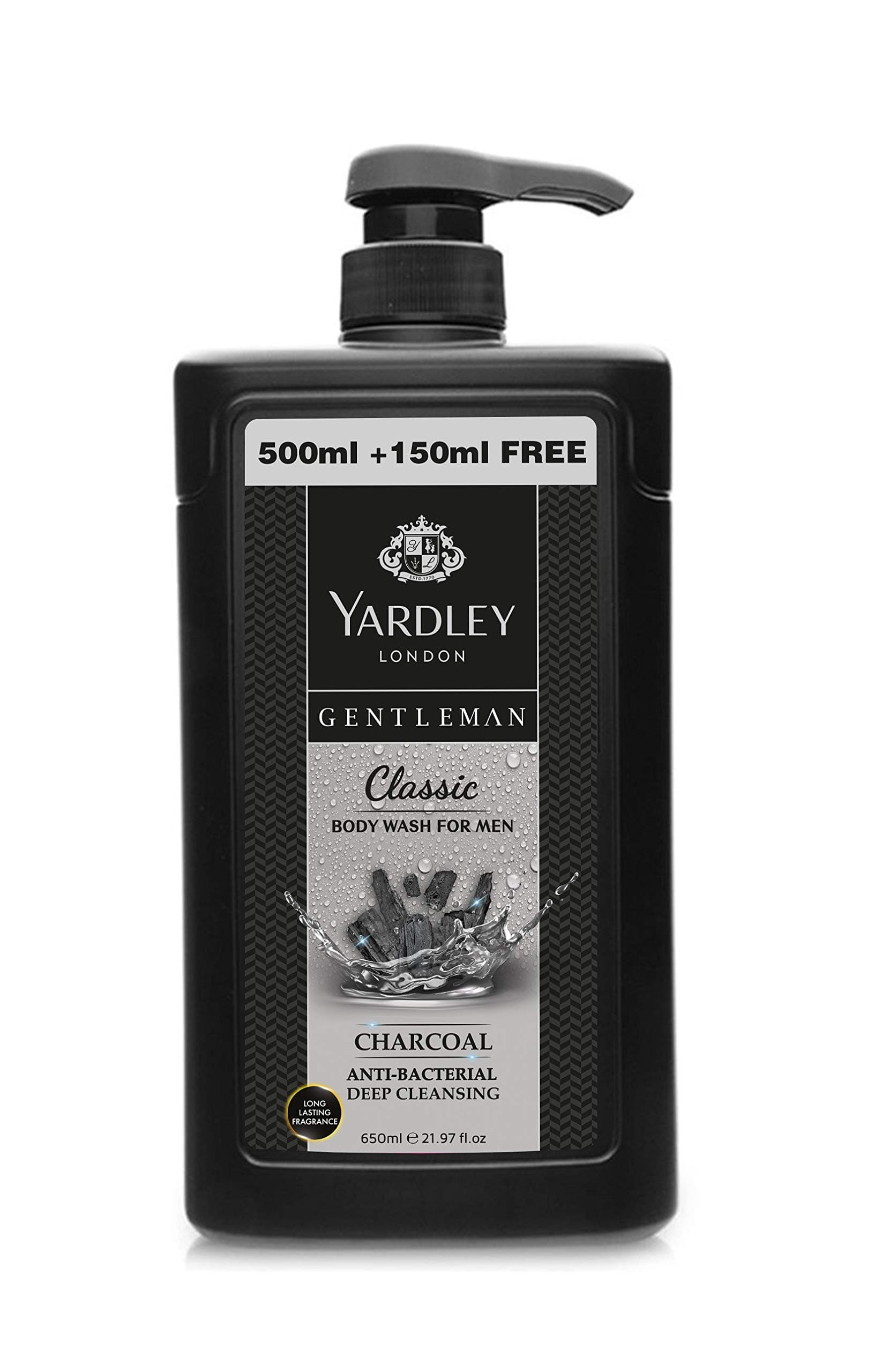 Yardley Gentleman Antibacterial Body Wash, Classic Fragrance, 650ml - Luxurious Cleansing Experience