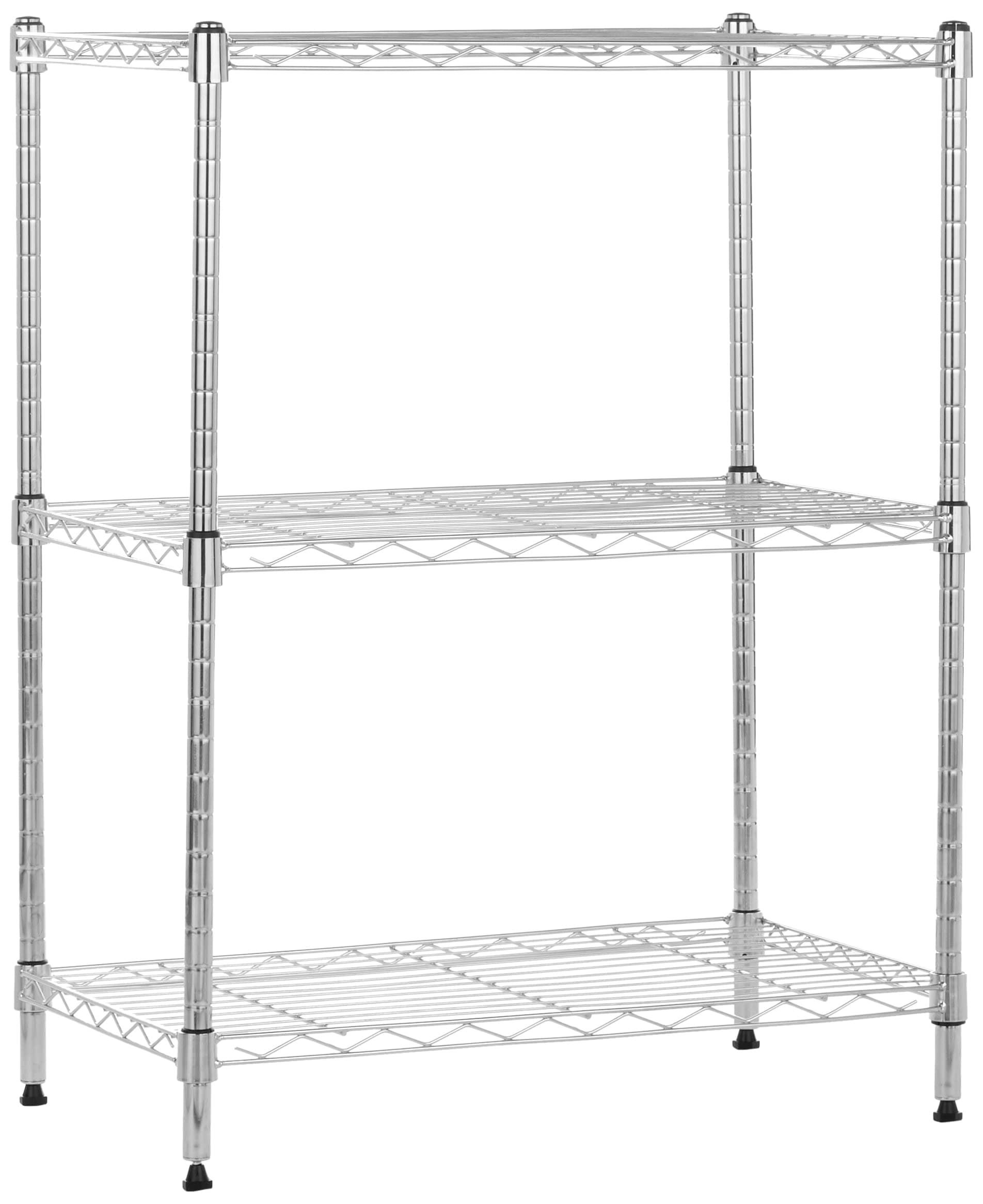 amazon basics 3-Shelf Shelving Unit - Chrome (Steel)