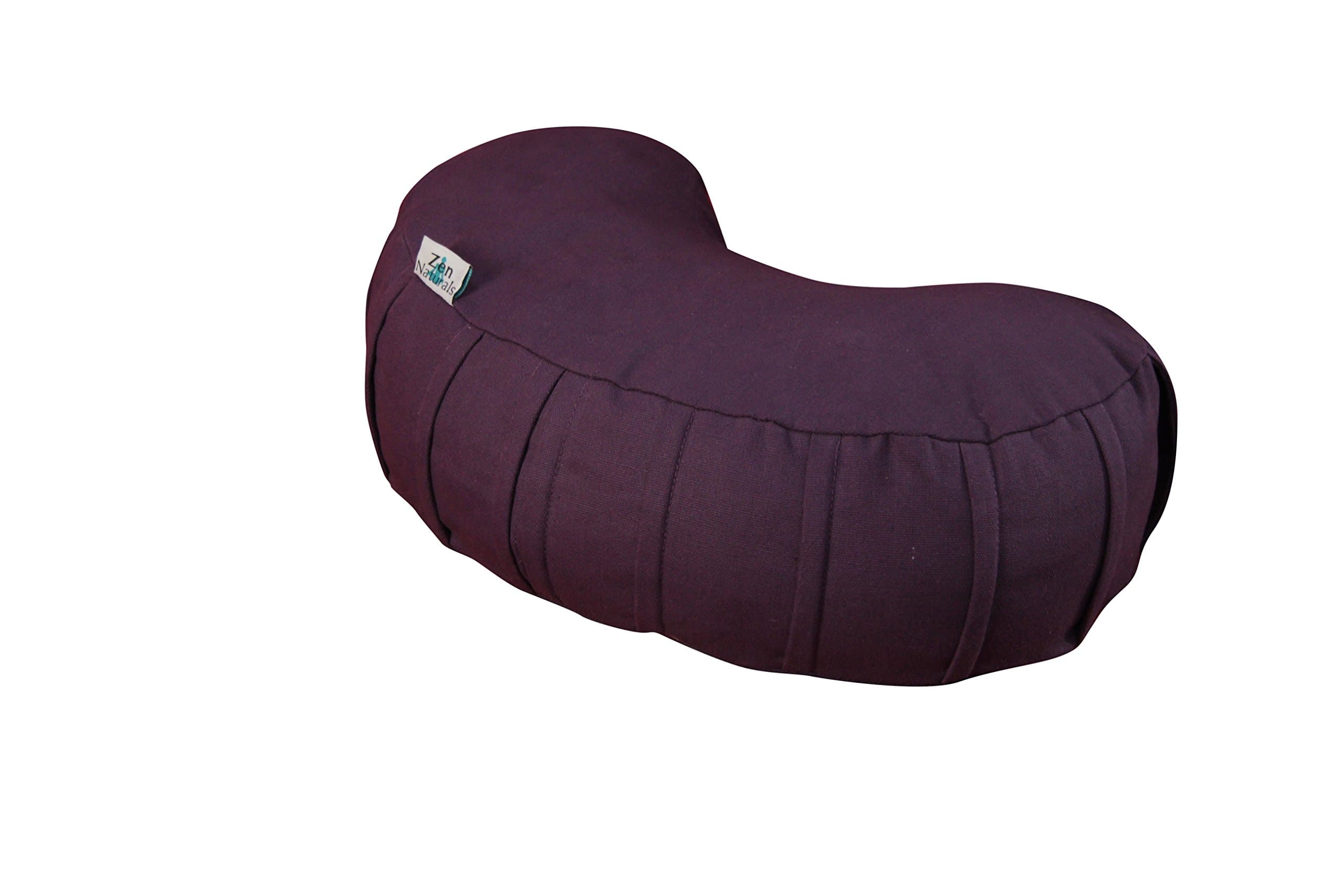 Zen Naturals Crescent Meditation Cushion Pillow 100% Organic Cotton Filled | Removable Washable Cover | Carrying Handle | Choose Your Style and Color of Pillow