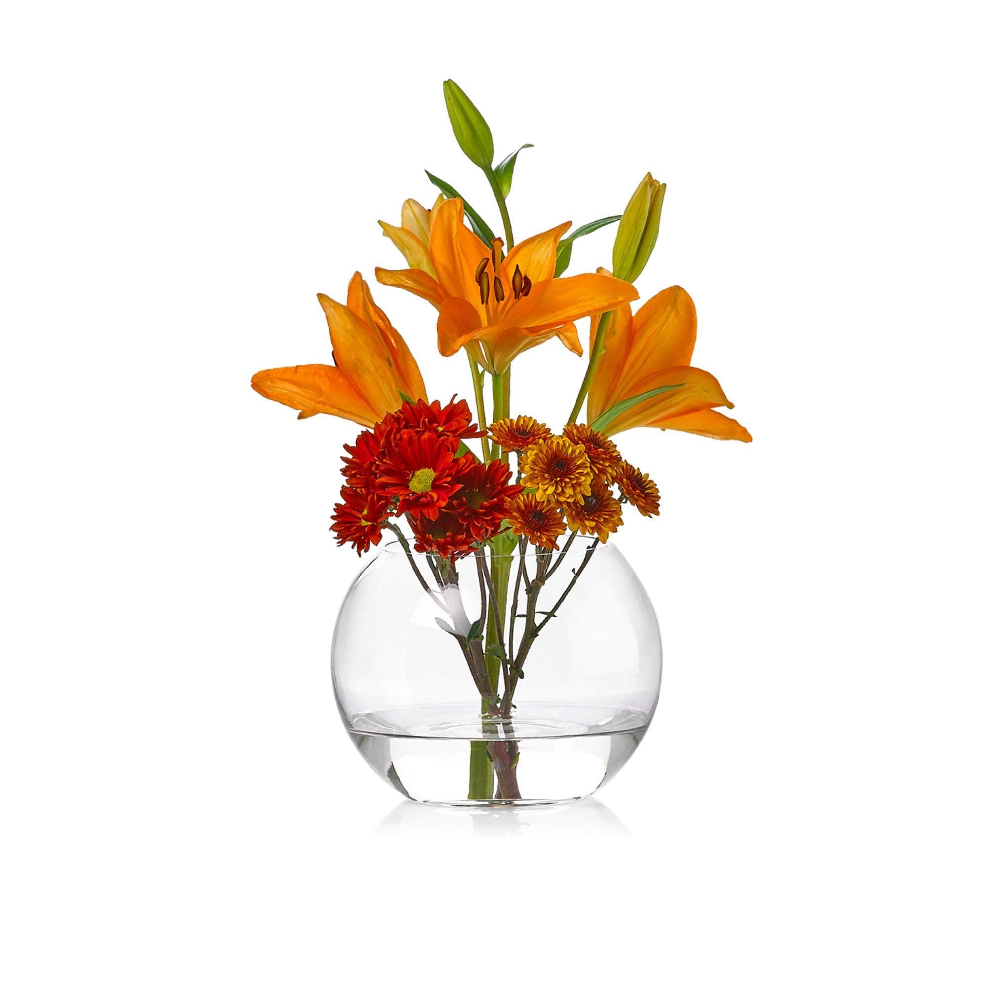 PARNOO Glass Bowl Round Vase - 7 inch Diameter - Clear Glass Bubble Terrarium/Rose Bowl - Used in Floral Arraignments, Wedding Centerpieces, Flower Decoration