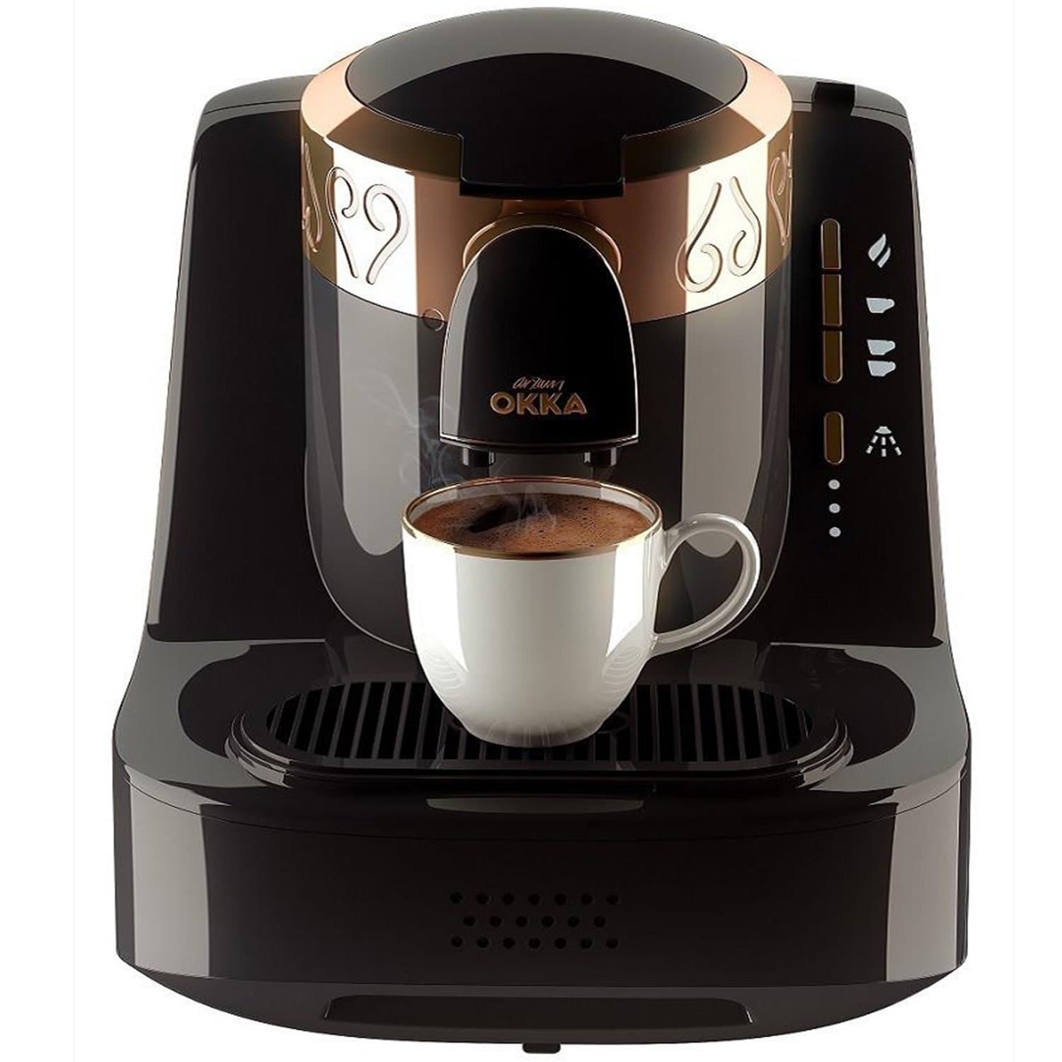 Arzum-Okka High Quality Modern Turkish Mocha Machine Coffee Machine Black/Copper, Colour: Black