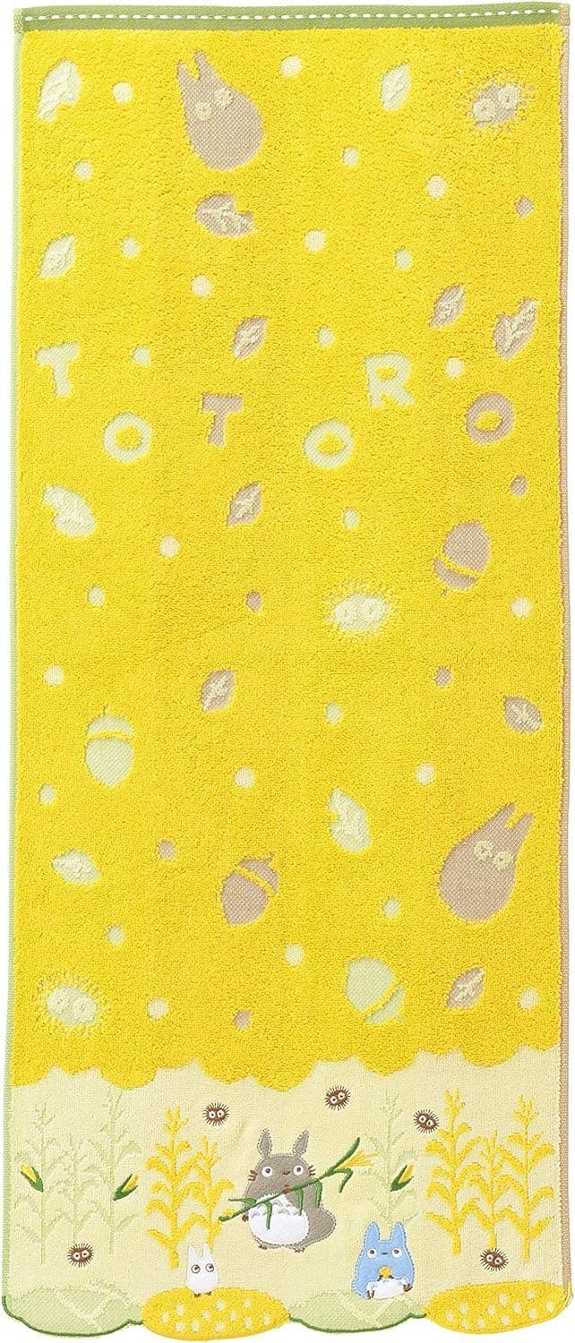マルシン(Marushin) Marushin Cotton Face Towel 34×75cm, Studio Ghibli My Neighbor Totoro, Yellow, Embroided, from Japan 1005035500