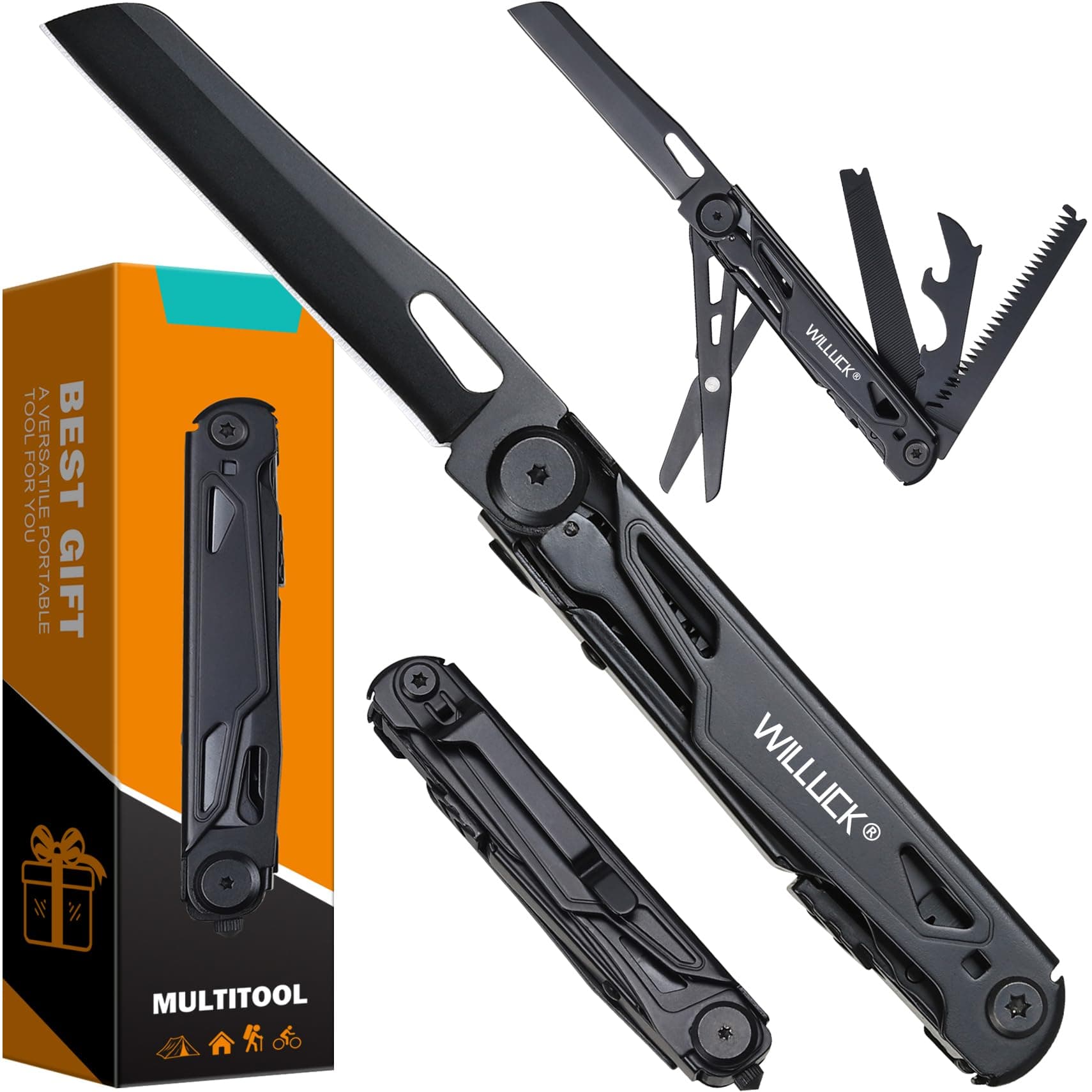 Multitool Pocket Knife - Stocking Stuffers for Men, Multi tool, Edc Knives - Pocket Knife for Men, Multitool for Camping, Hiking - Portable Multitools Gadgets Edc, Christmas Birthday Gifts for Man