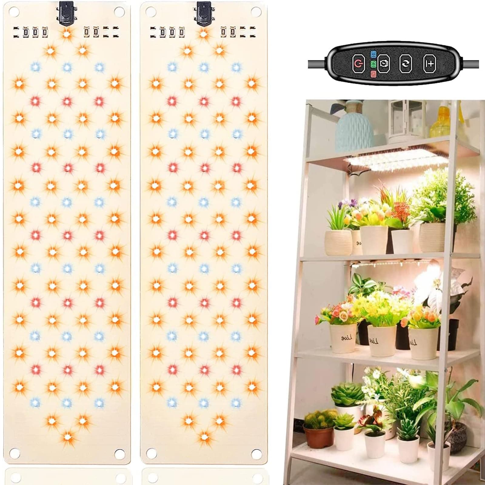 Grow Lights for Indoor Plants,Ultra-Thin Panel Grow Lamp,158LEDs Full Spectrum Grow Lights for Under Cabinet Plant, Grow Lamp with 3/9/12H Timer,10 Dimmable Levels for Plants Growing