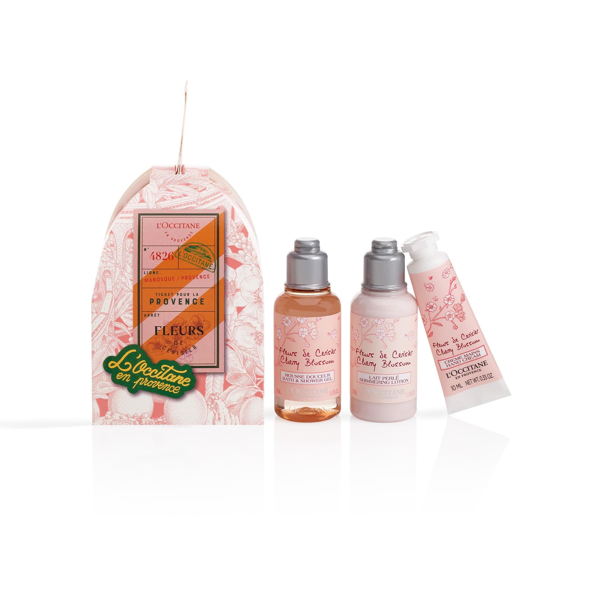 L'OCCITANE Delicate Cherry Blossom Mini Gift Set | Sweet & Floral Scented | Vegan & 96% Readily Biodegradable | Premium & Clean Beauty Bath & Body Gift Set for All Skin Types